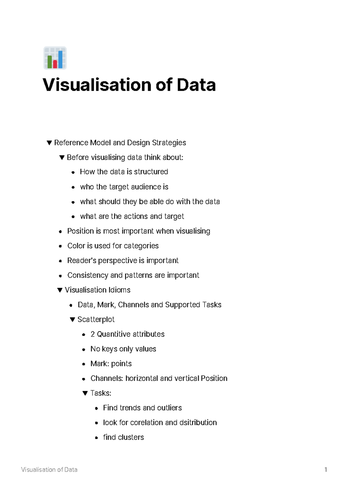Visualisation of Data - Lecture Notes for VIS Course - Studeersnel
