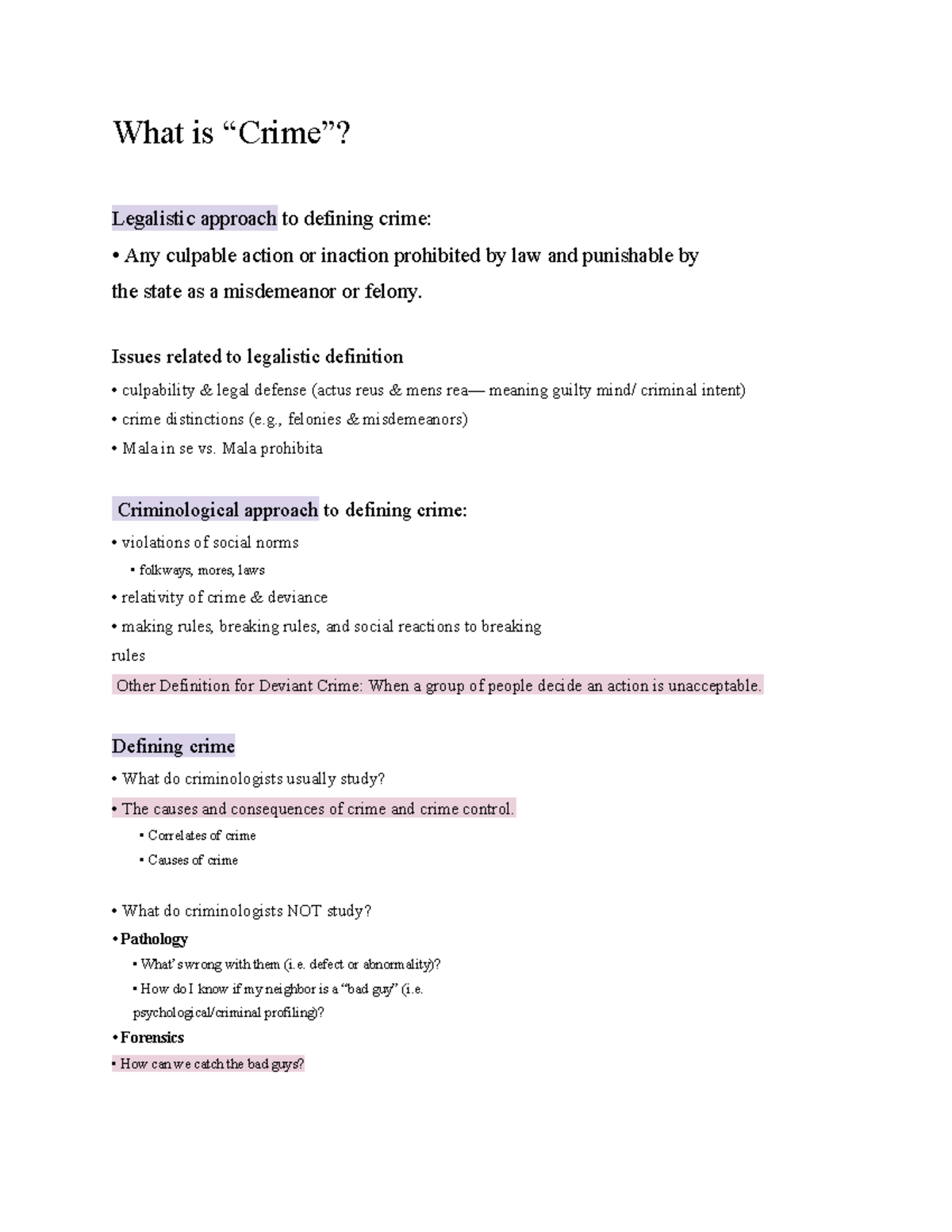 Criminology Exam Cheat Sheet: Causality, Correlates, & Research Methods ...