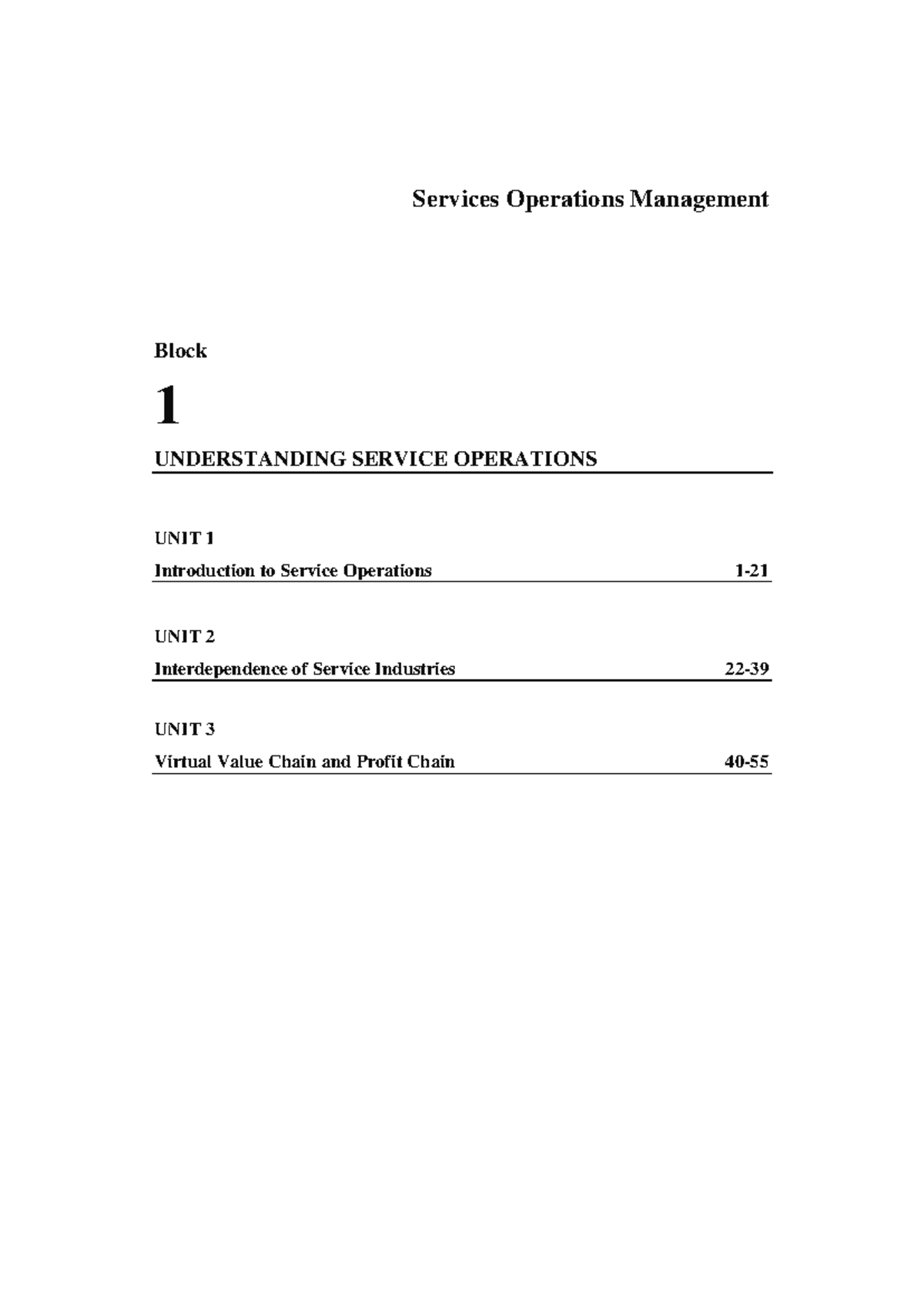 13.1 Services Operations Management Block 1 - Services Operations ...