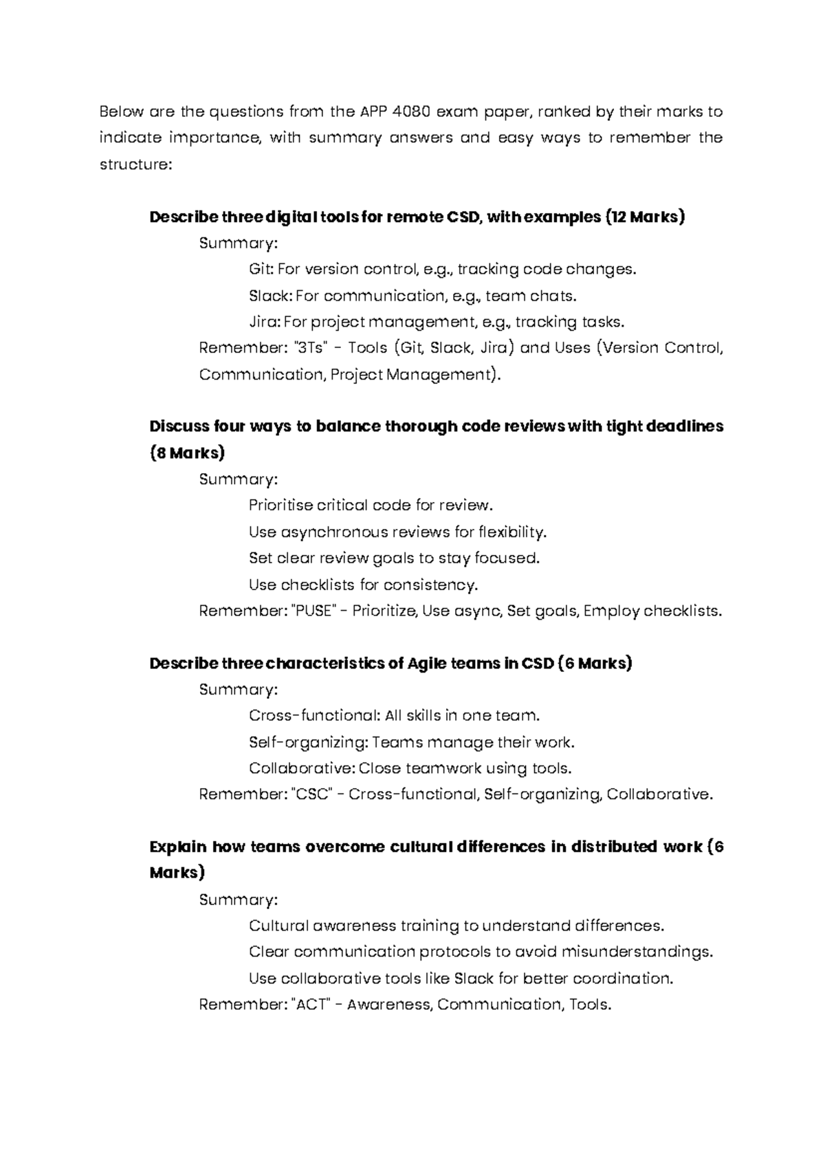 APP 4080 Final Exam: Key Questions & Summaries for CSD Topics - Studocu