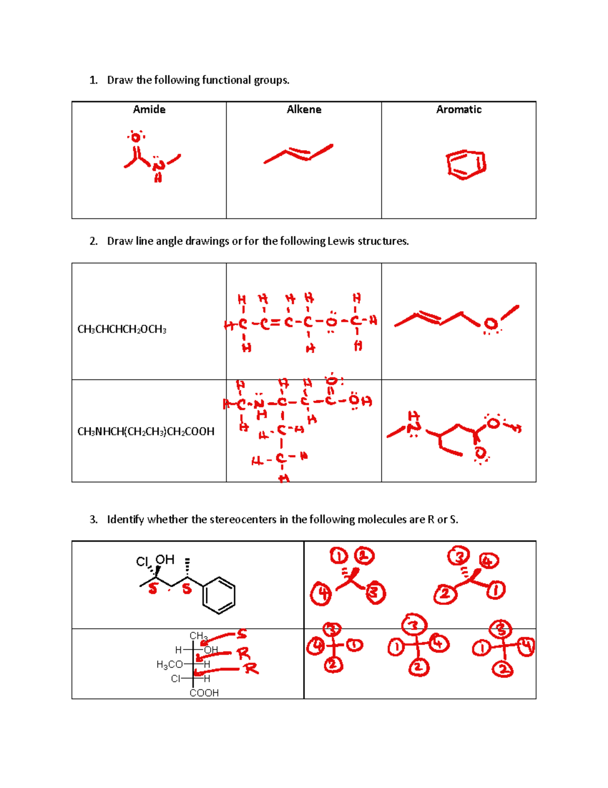 Alkene Functional Group Drawing