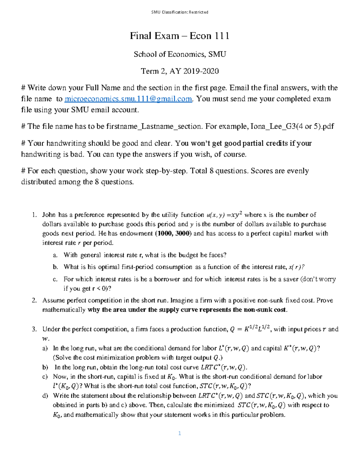 Final Exam Notes for Econ 111 - AY19/20 Term 2 Analysis - Studocu