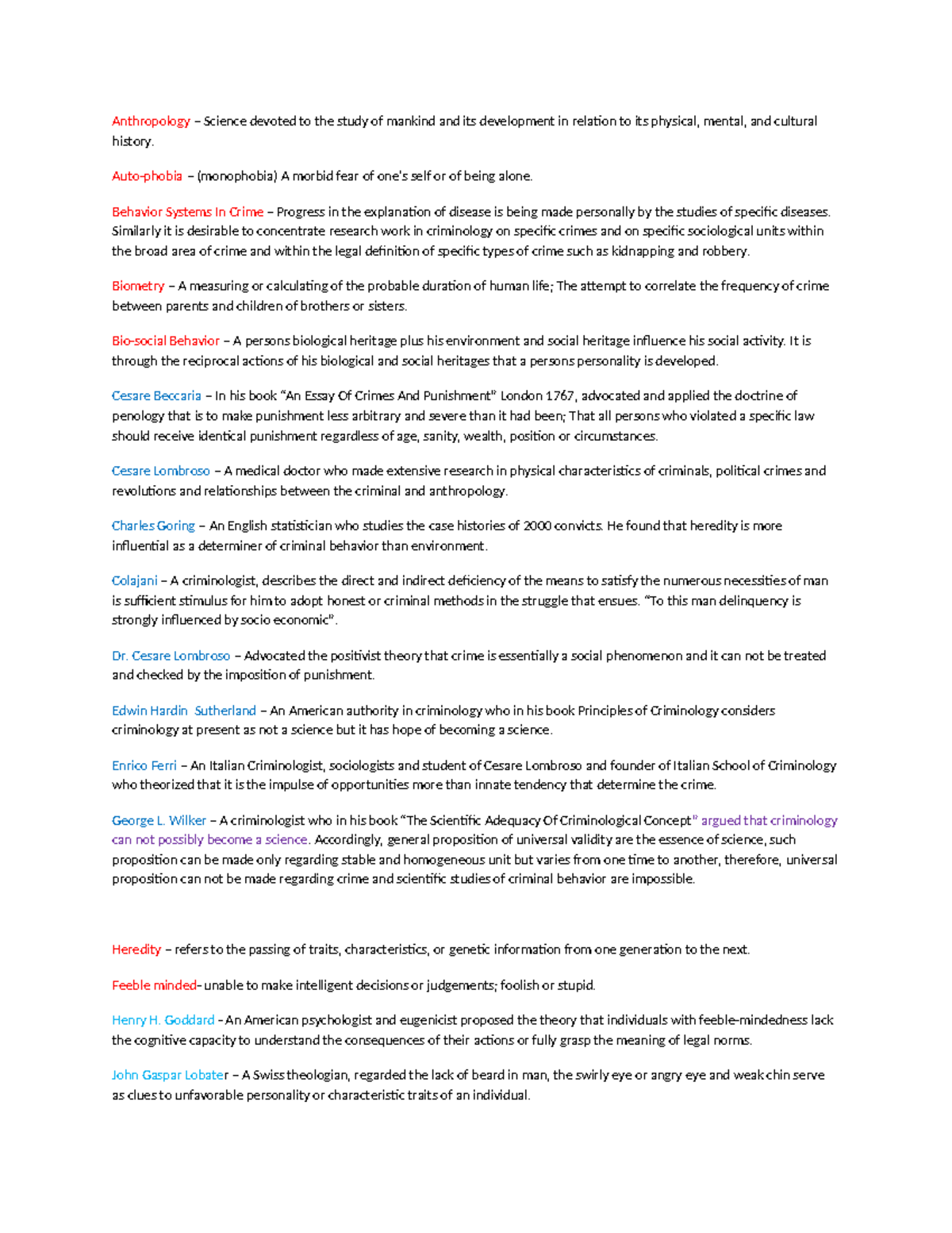 Introduction to Criminology - Key Concepts and Theories Overview - Studocu