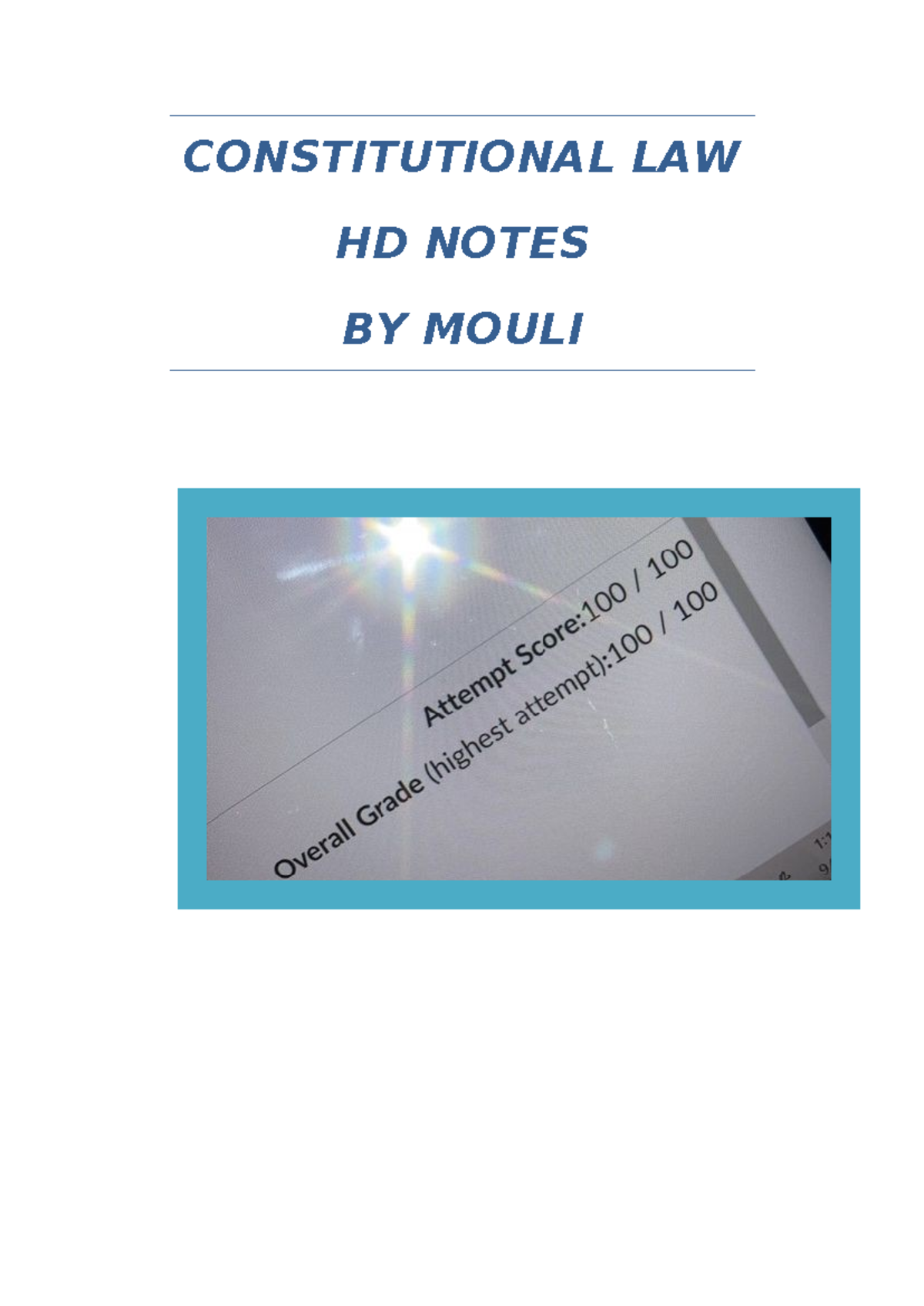 HD Constitutional Law Exam Notes: Key Topics and Interpretations - Studocu