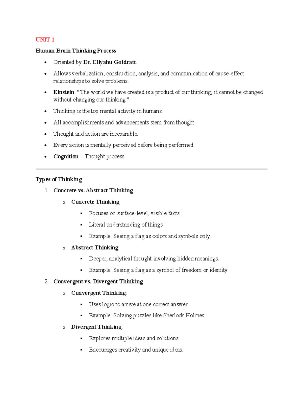 TLP 101: Human Brain Thinking Processes - Key Concepts and Models - Studocu
