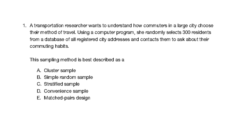 STAT 250 Final Exam Review: Commuting, Statistics, and Analysis FA25 ...