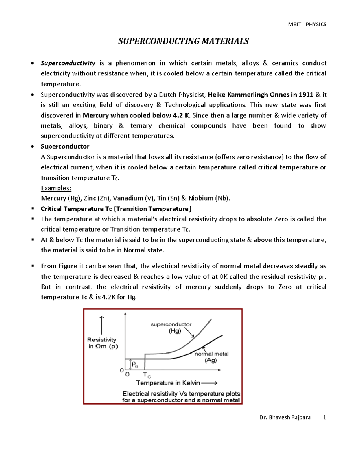 Superconductivity: Overview, Properties, and Applications - PHYS 101 ...
