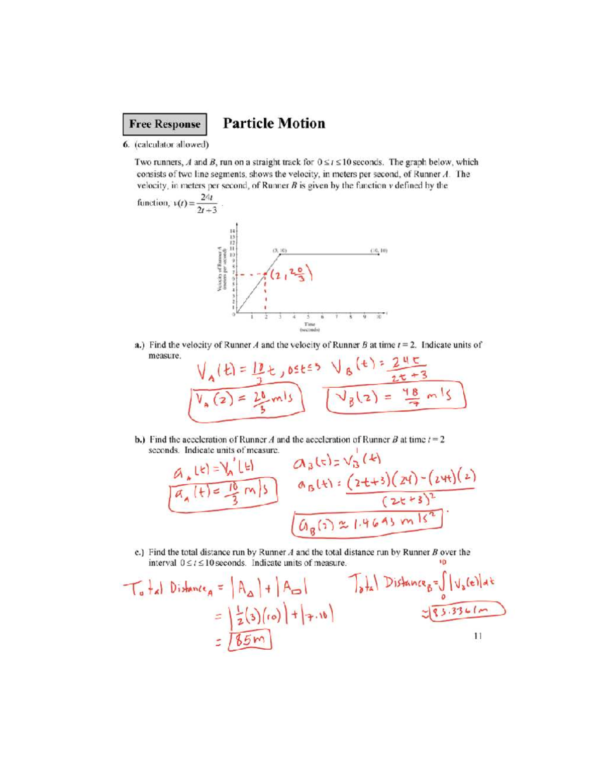 Unit 8 Study Guide: Free Response on Particle Motion 6 - Studocu