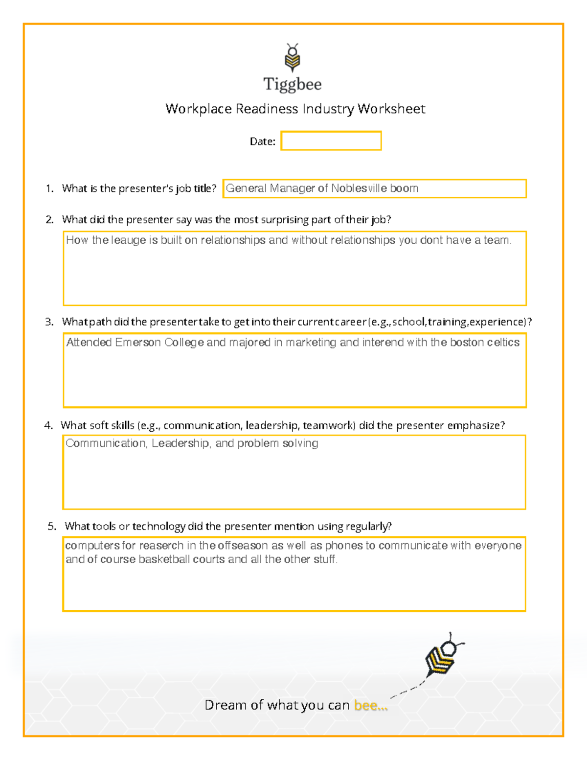 Workplace Readiness: General Manager Insights Worksheet - Studocu