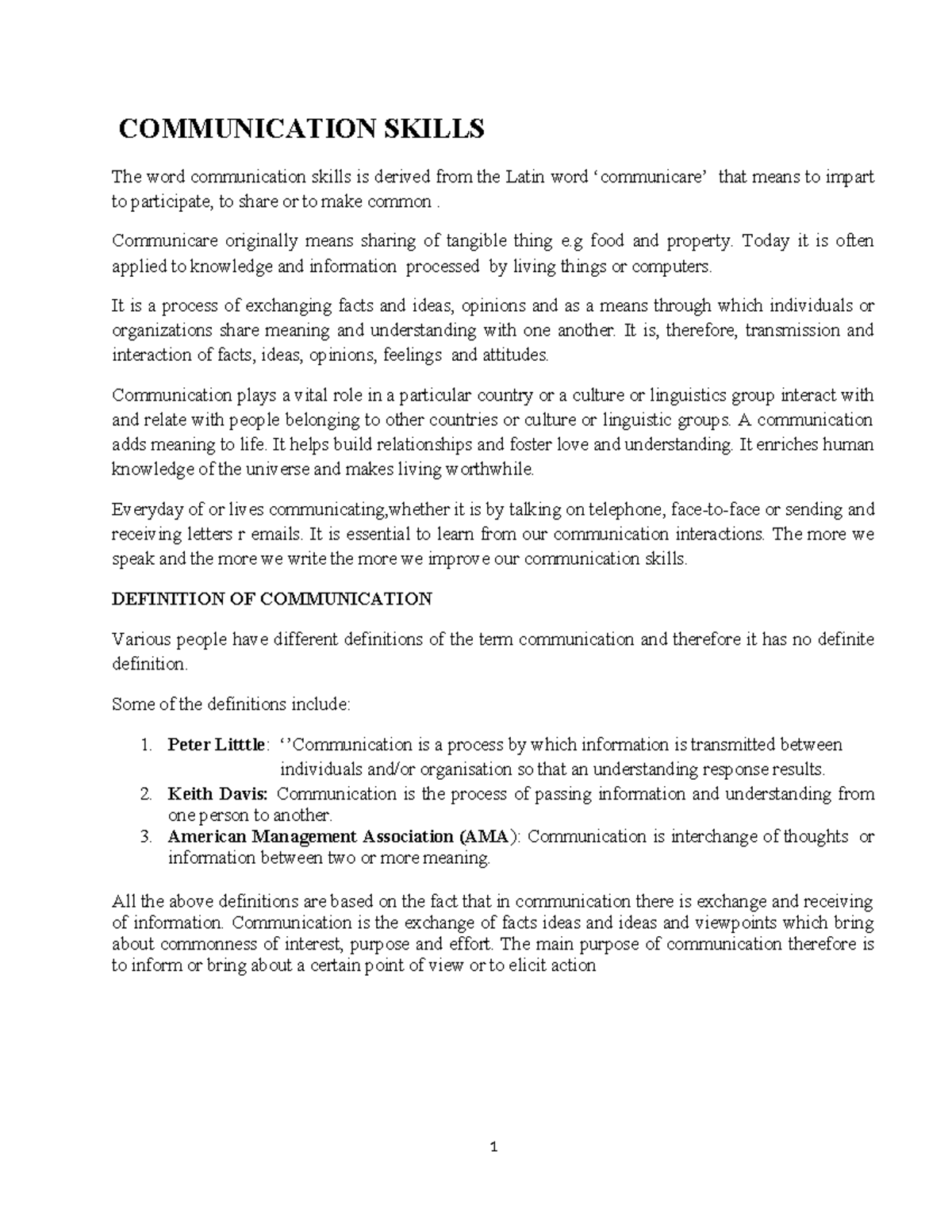 **COMM 101: Communication Skills Final Exam Notes** - Studocu