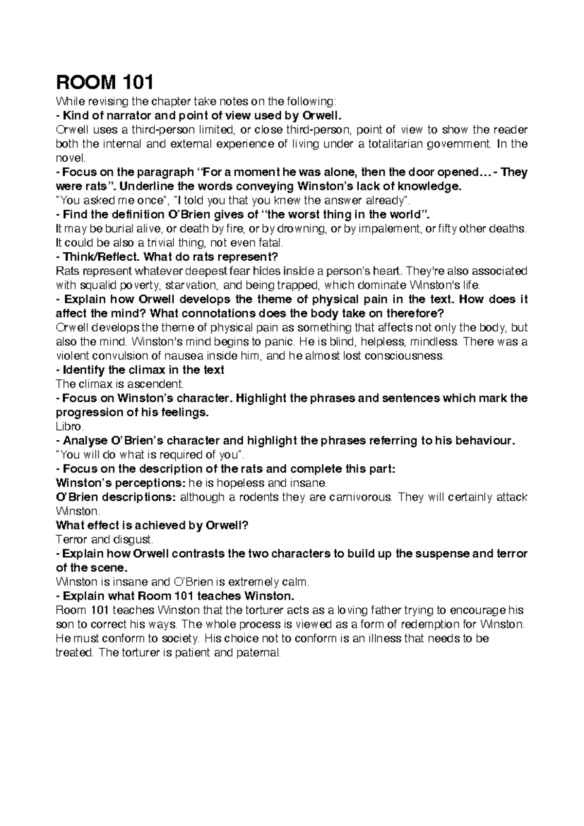 ROOM 101 - Room 101 - ROOM 101 While revising the chapter take notes on ...