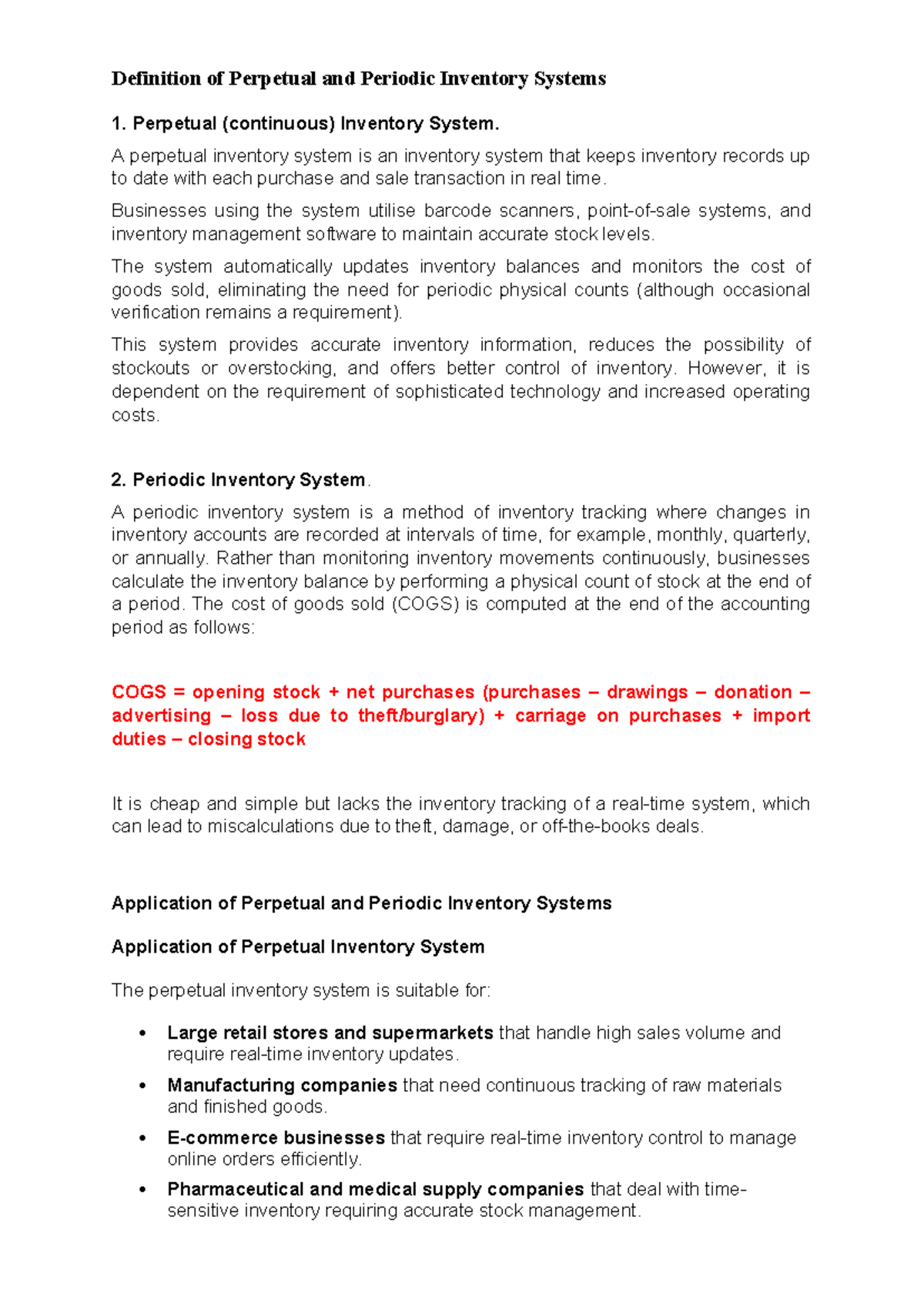 Periodic and Perpetual Inventory Systems - Definition of Perpetual and ...