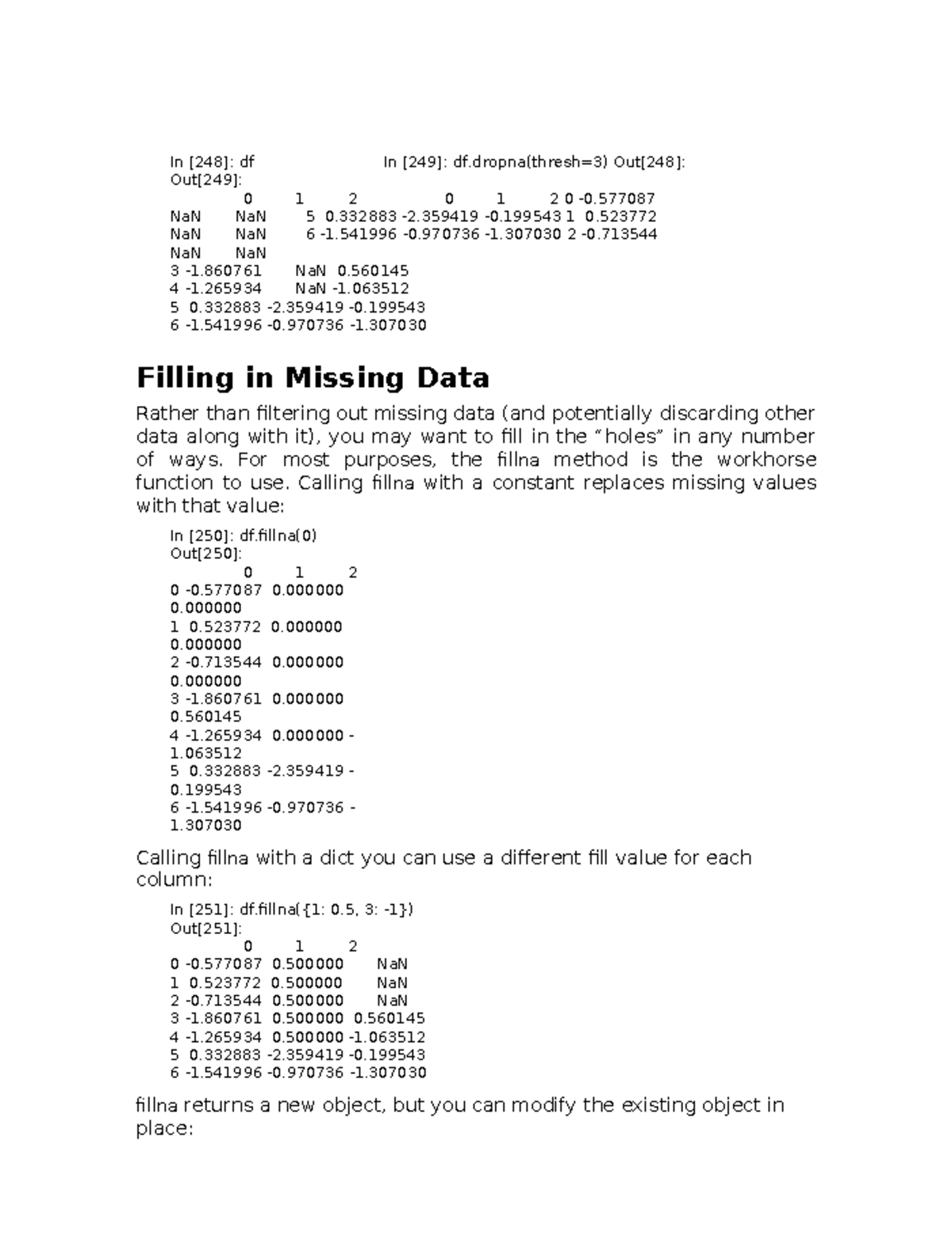 Handling Missing Data and Hierarchical Indexing in Python - Studocu