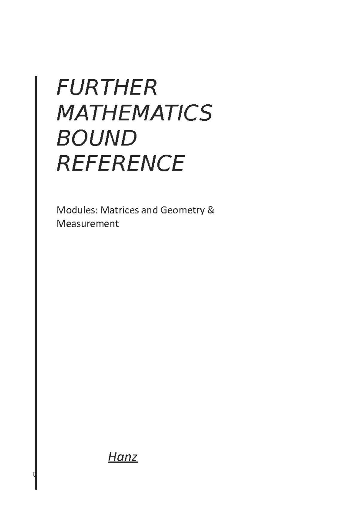 Further Maths - Bound Reference for Data Analysis & Graphs - Studocu