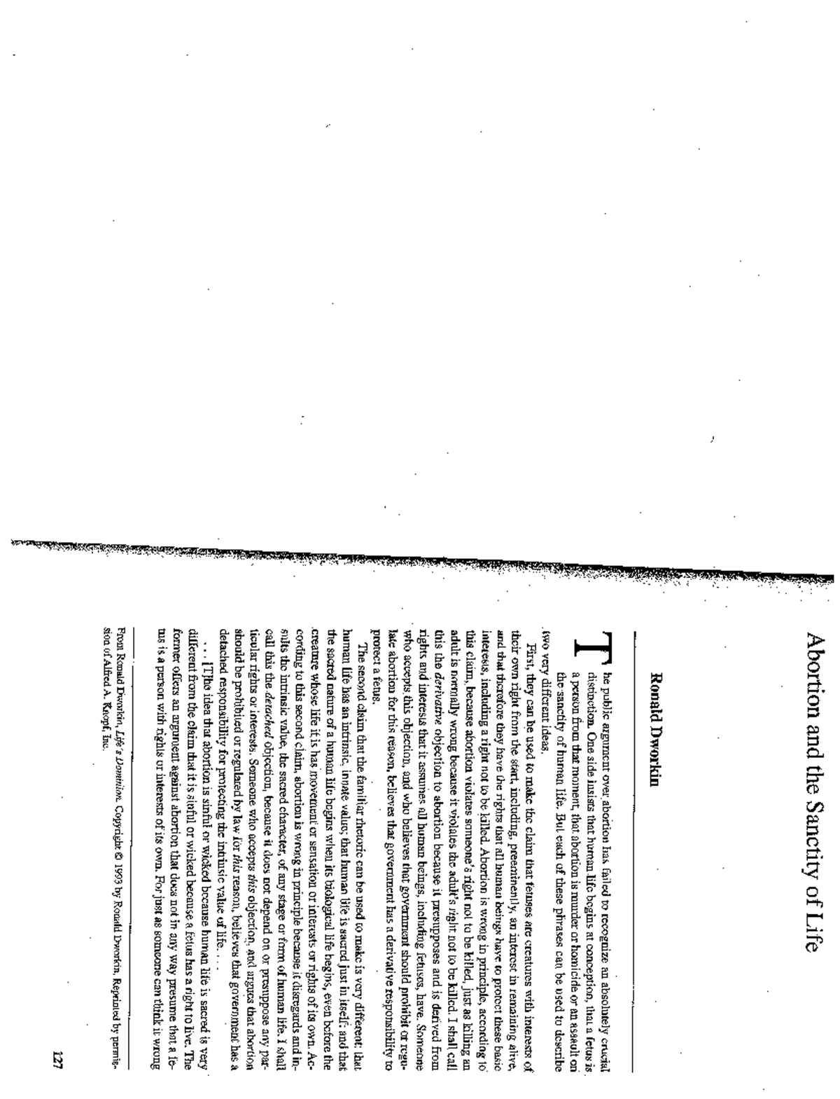 Midterm Review Notes on Abortion and the Sanctity of Life (EXAM101 ...