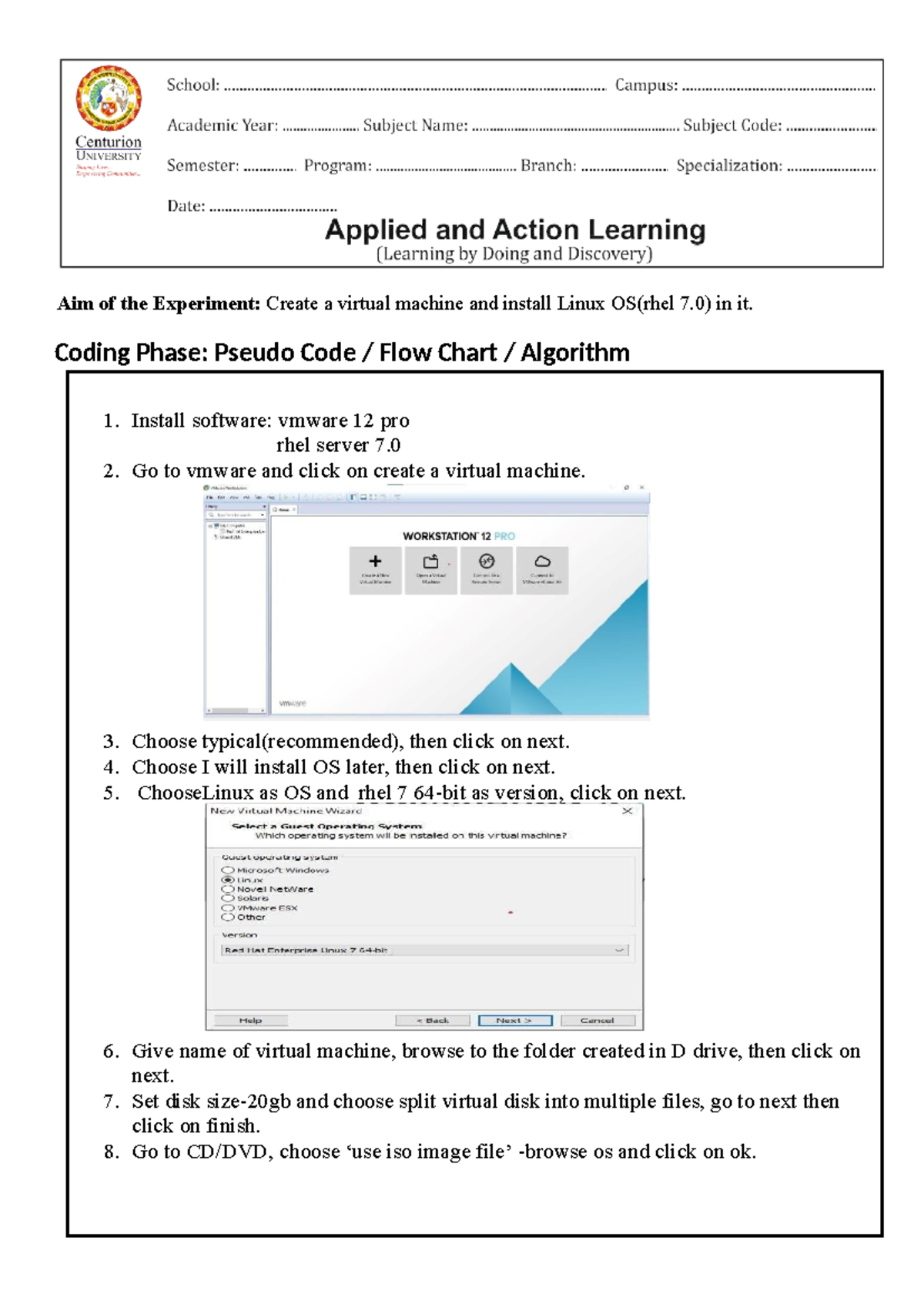 OSKK - Practical: Creating a Virtual Machine with RHEL 7.0 - Studocu