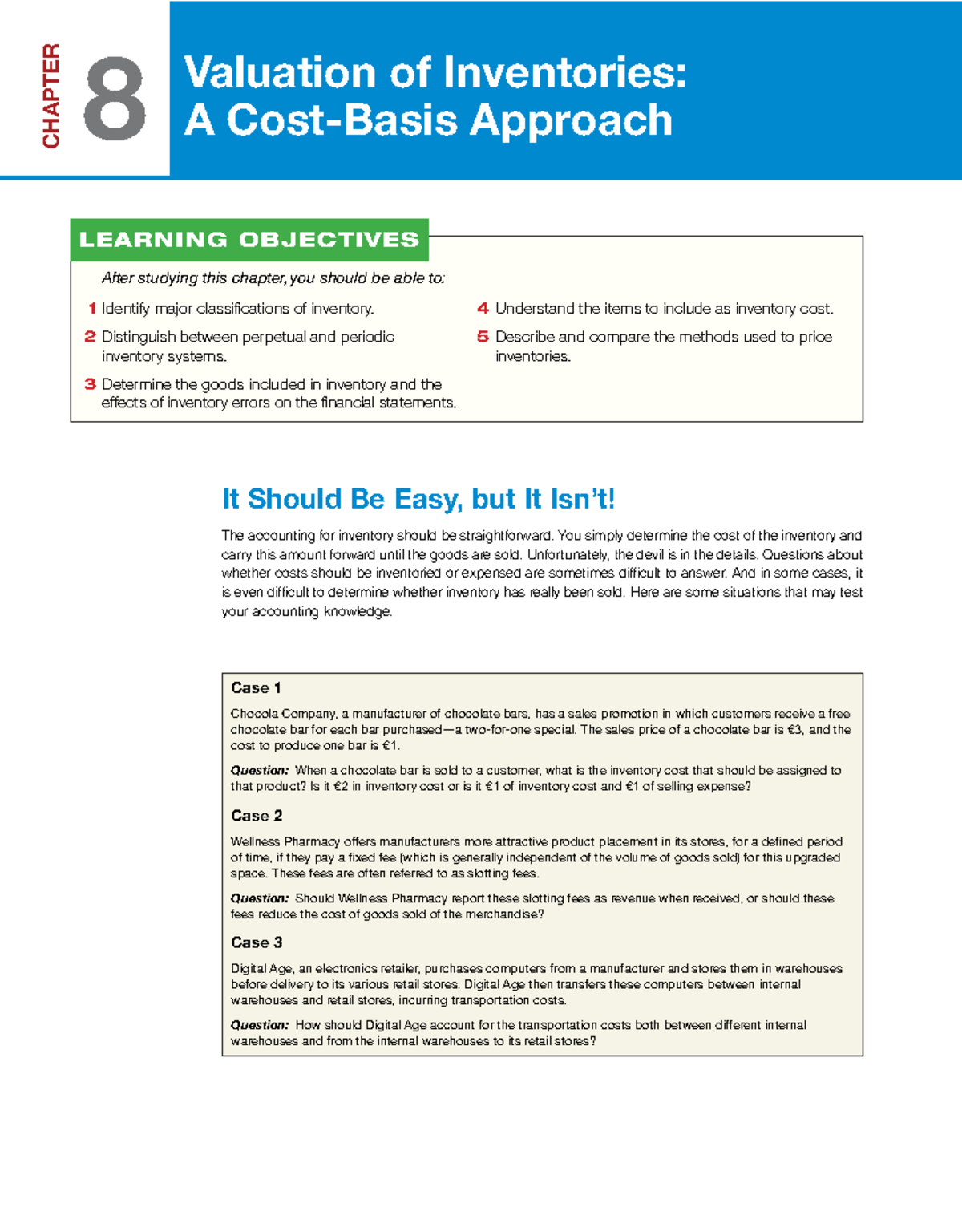 CHAPTER 8: Valuation of Inventories - Key Concepts and Methods - Studocu