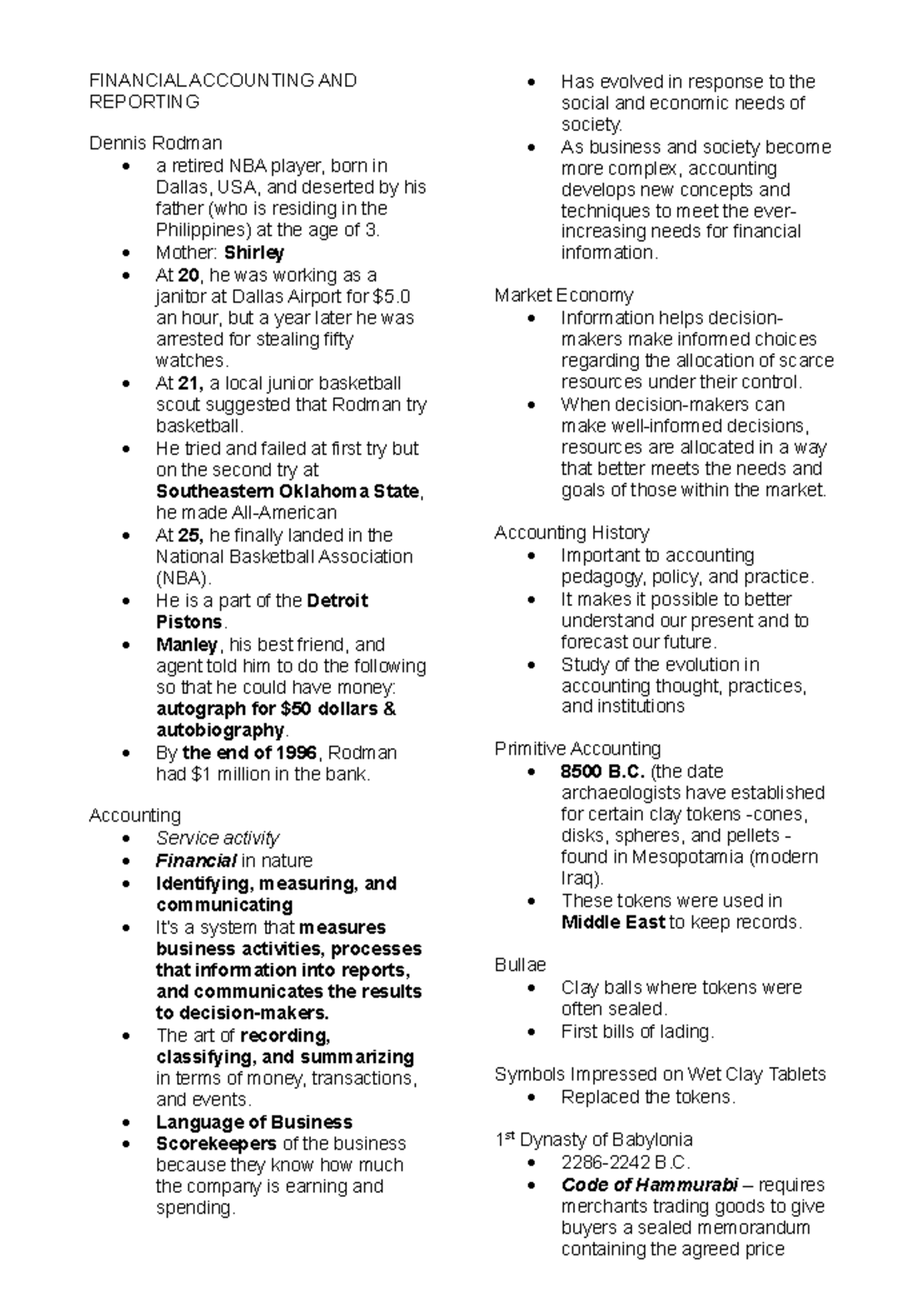 Chapter 1 - Summary of Financial Accounting & Business Management - Studocu