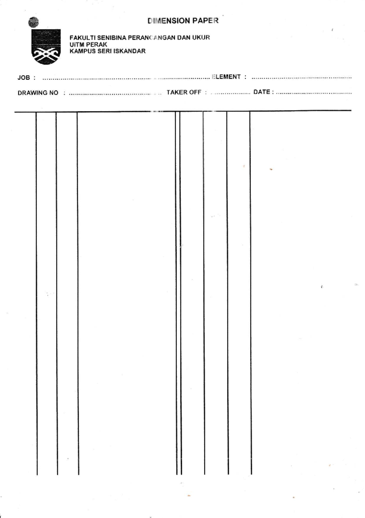 Dimension Paper - measurement and estimating - ffi&, ####### ffiffi E B ...