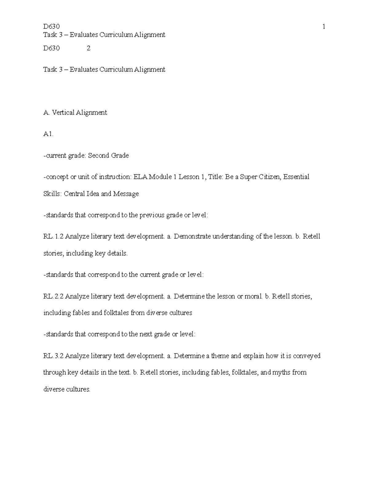 D630-Task 3 - D630-Task 3 Passed - Task 3 – Evaluates Curriculum ...