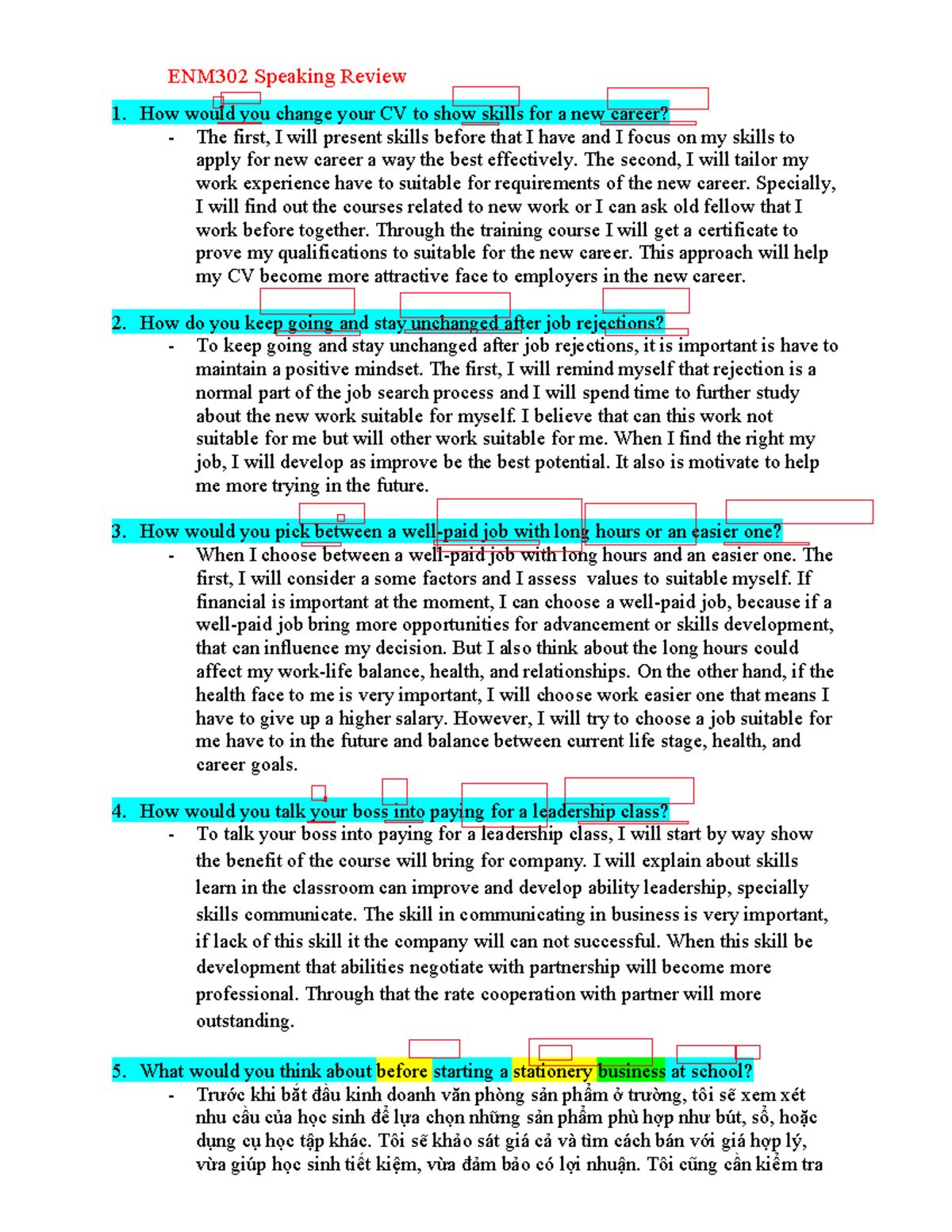 ENM302 Speaking Strategies for Career Transition and Job Search - Studocu