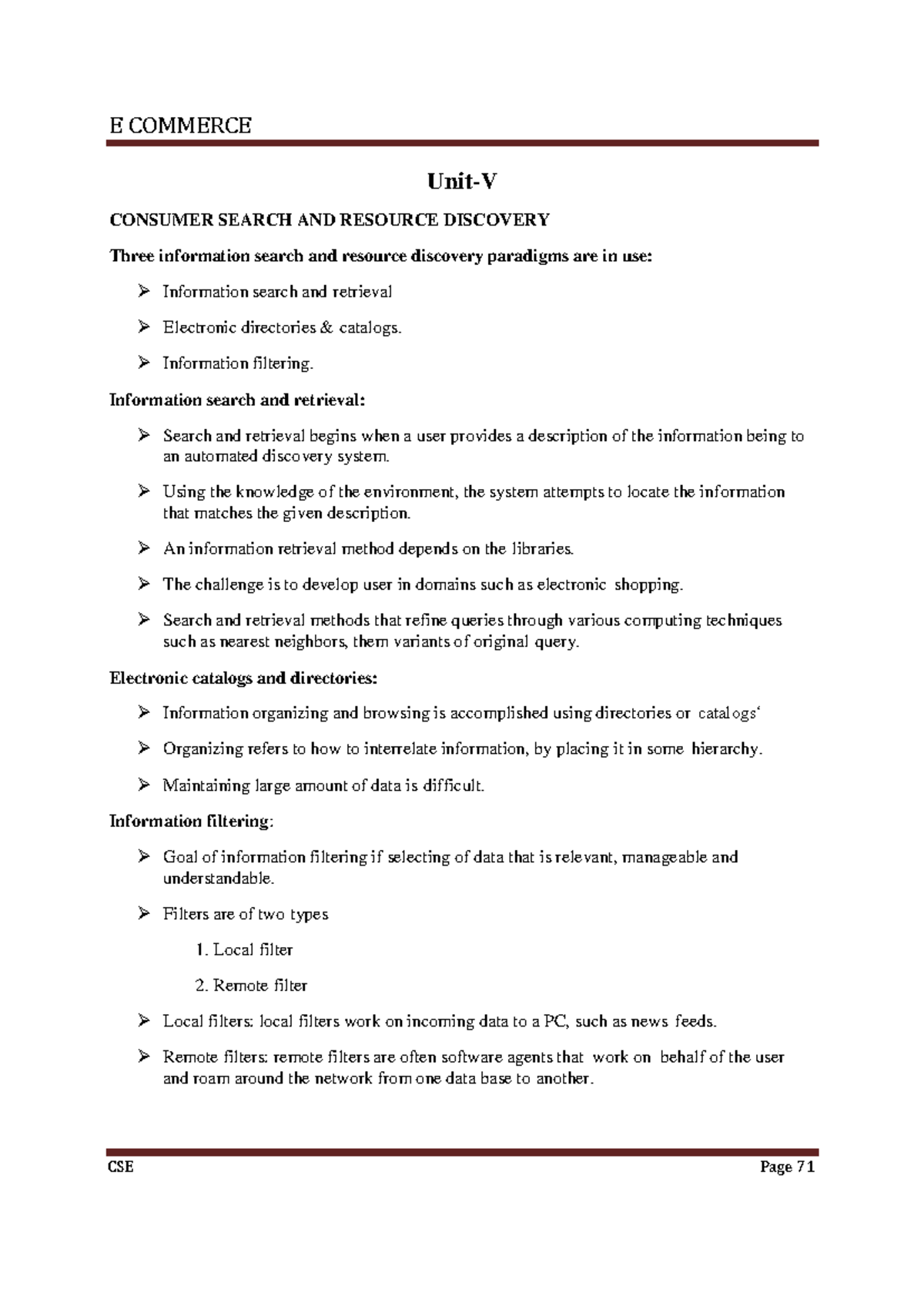E-COMMERCE Lecture Notes: Consumer Search & Information Filtering (69 ...