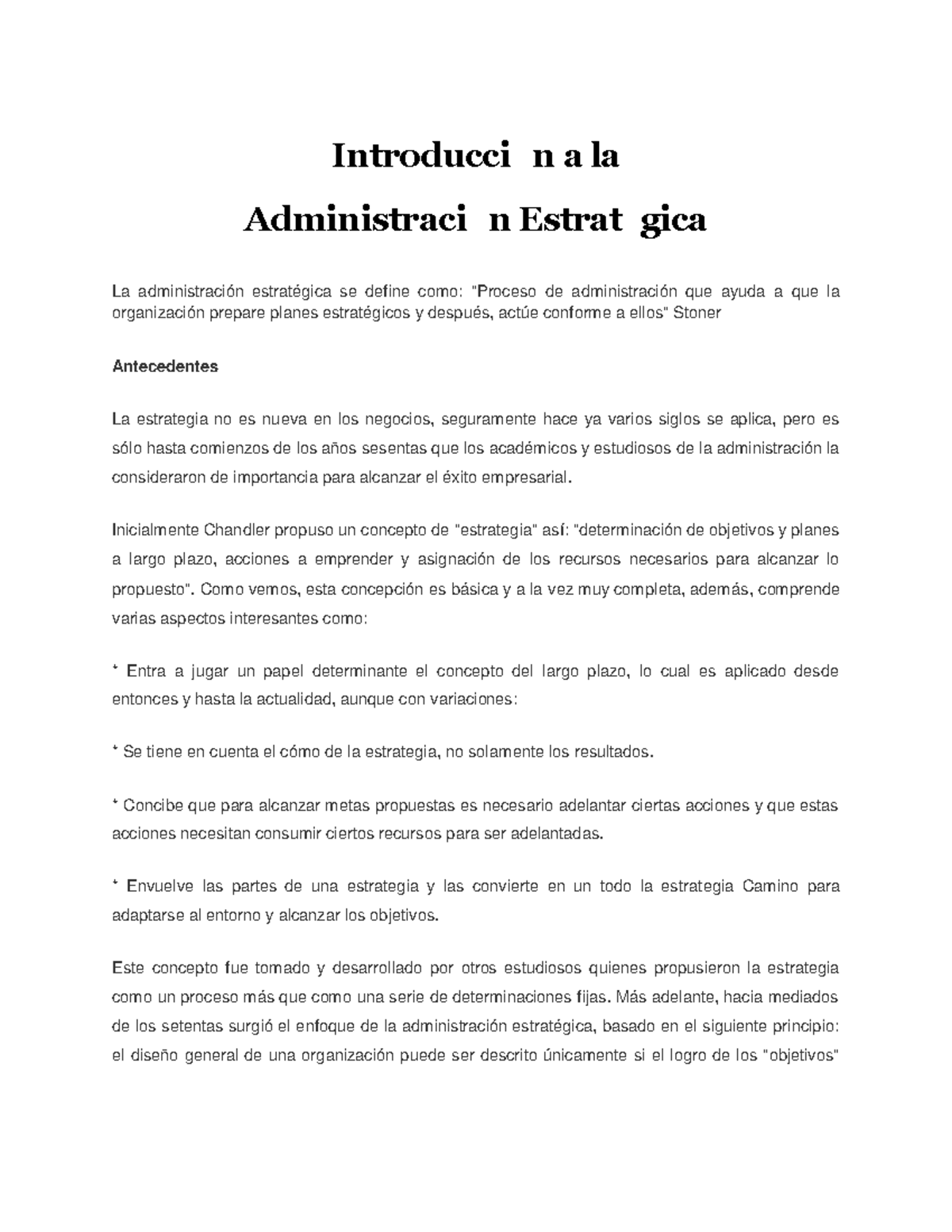 Introducción a la Administracion Estrategica - Introducción a la ...