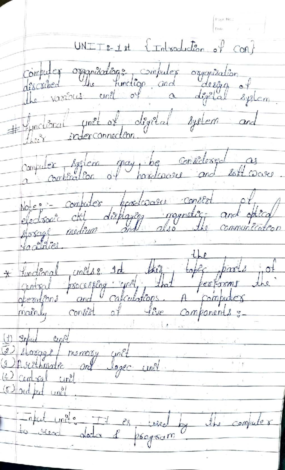 COA 101: Lecture Notes on Computer Organization & Architecture - Studocu
