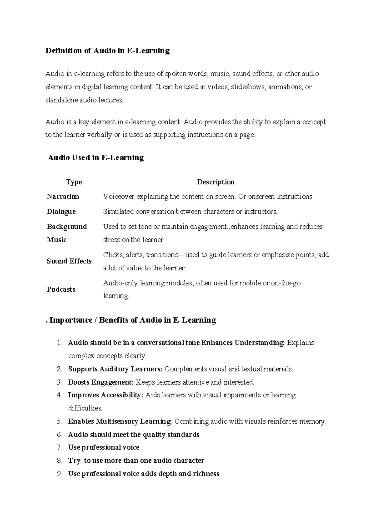 Audio & Video in E-Learning: Definitions & Importance - Studocu