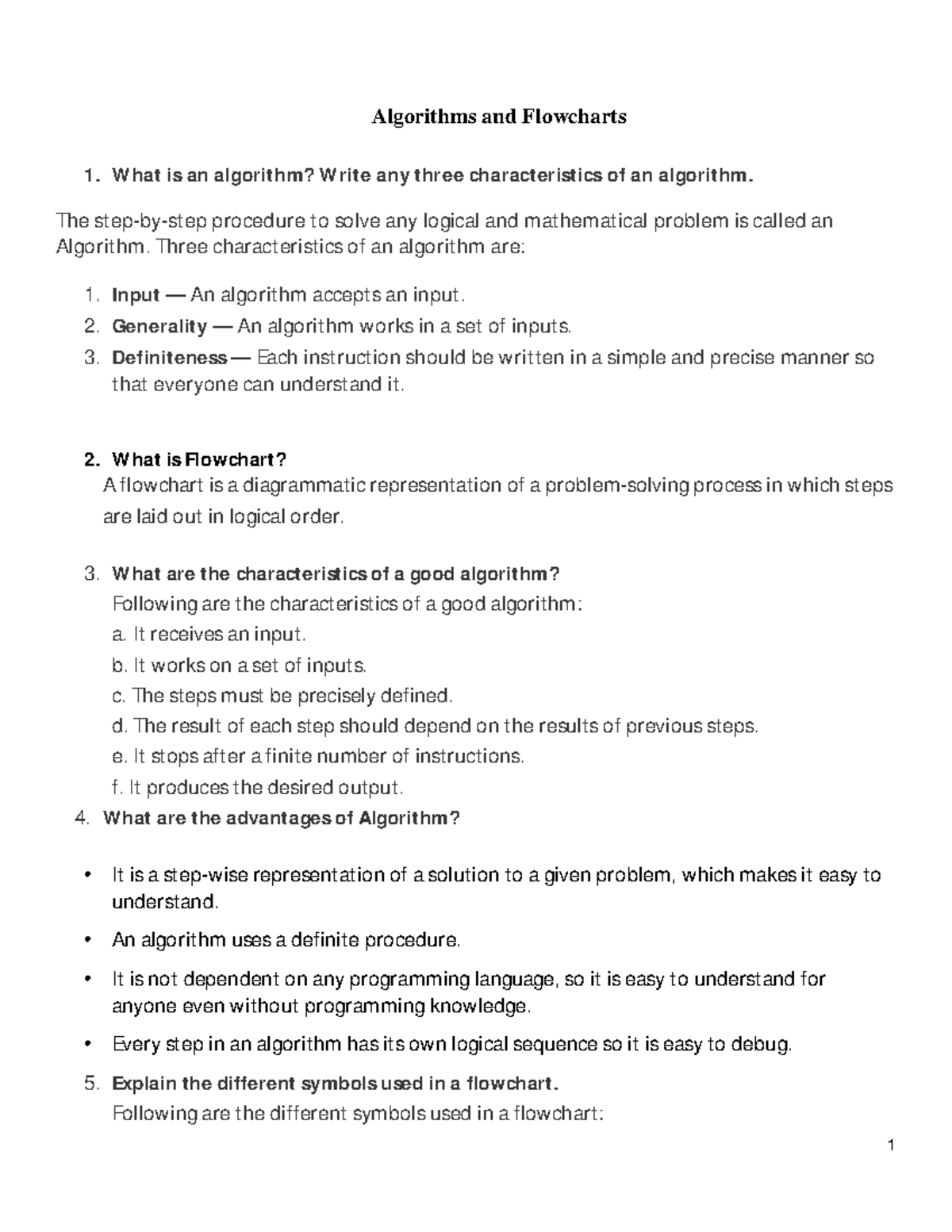 Algorithm-flowchart-class-5 6 - Algorithms and Flowcharts What is an ... image.