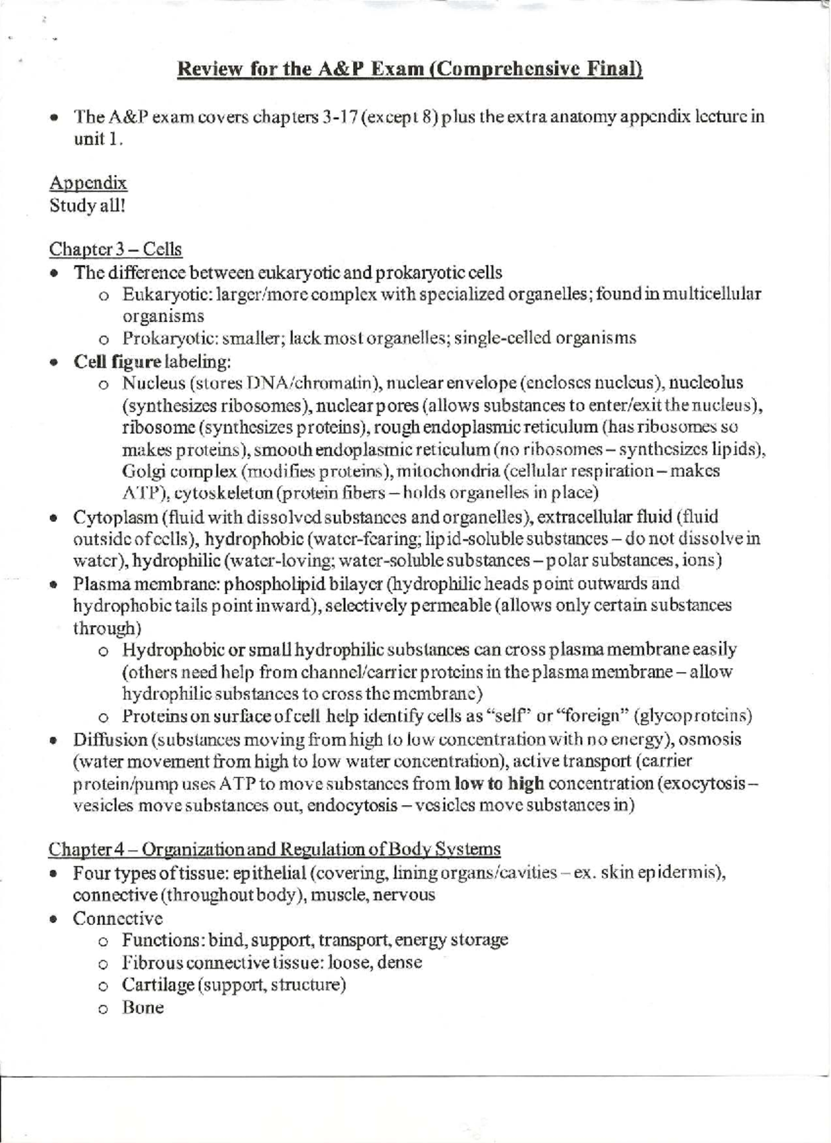 Final Exam Study Guide for BIO101: Key Topics & Concepts - Studocu