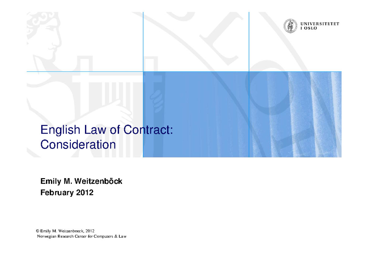 English Law of Contract: The Concept of Consideration Explained - Studocu