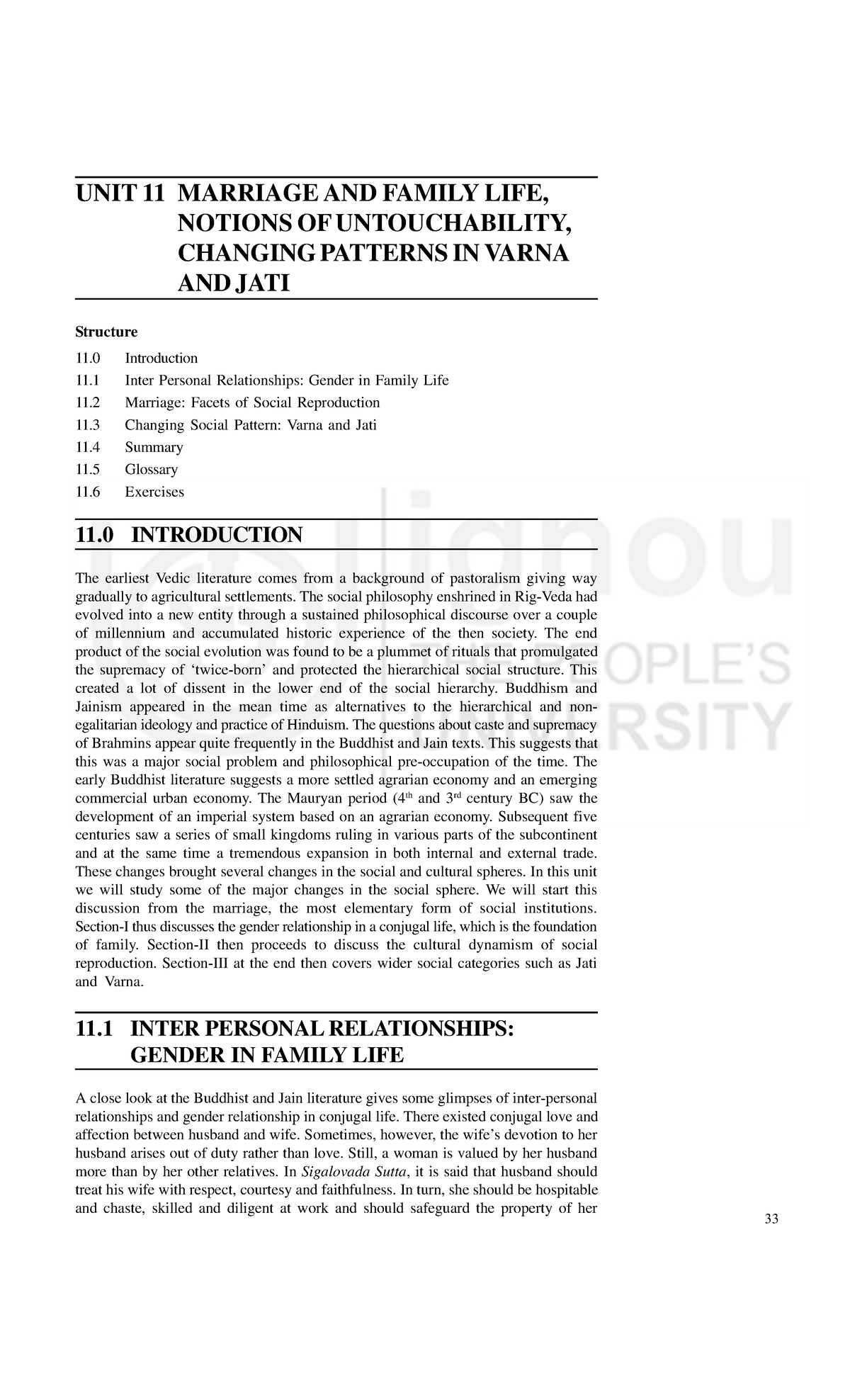 UNIT 11: MARRIAGE, FAMILY LIFE, AND CHANGING PATTERNS IN VARNA & JATI ...