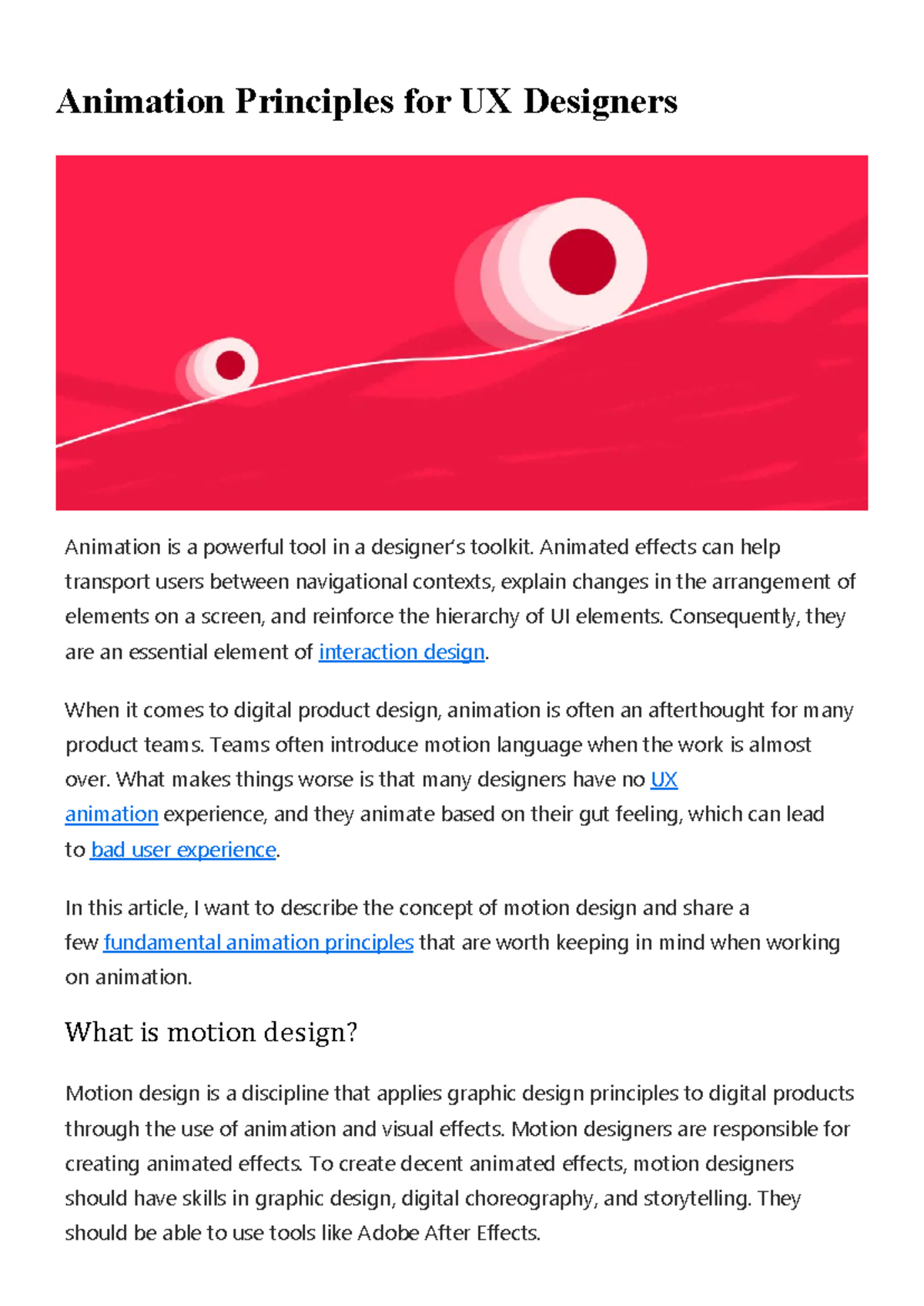 Ch. 8 - Summary of Animation Principles for UX Designers - Studocu