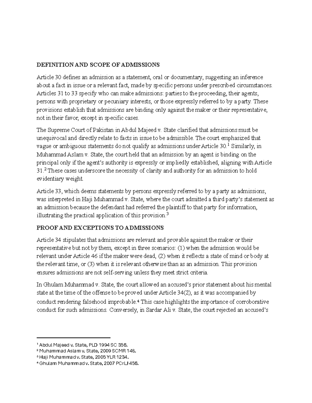 Evidence Assignment: Definition, Scope, and Admissibility of Admissions ...
