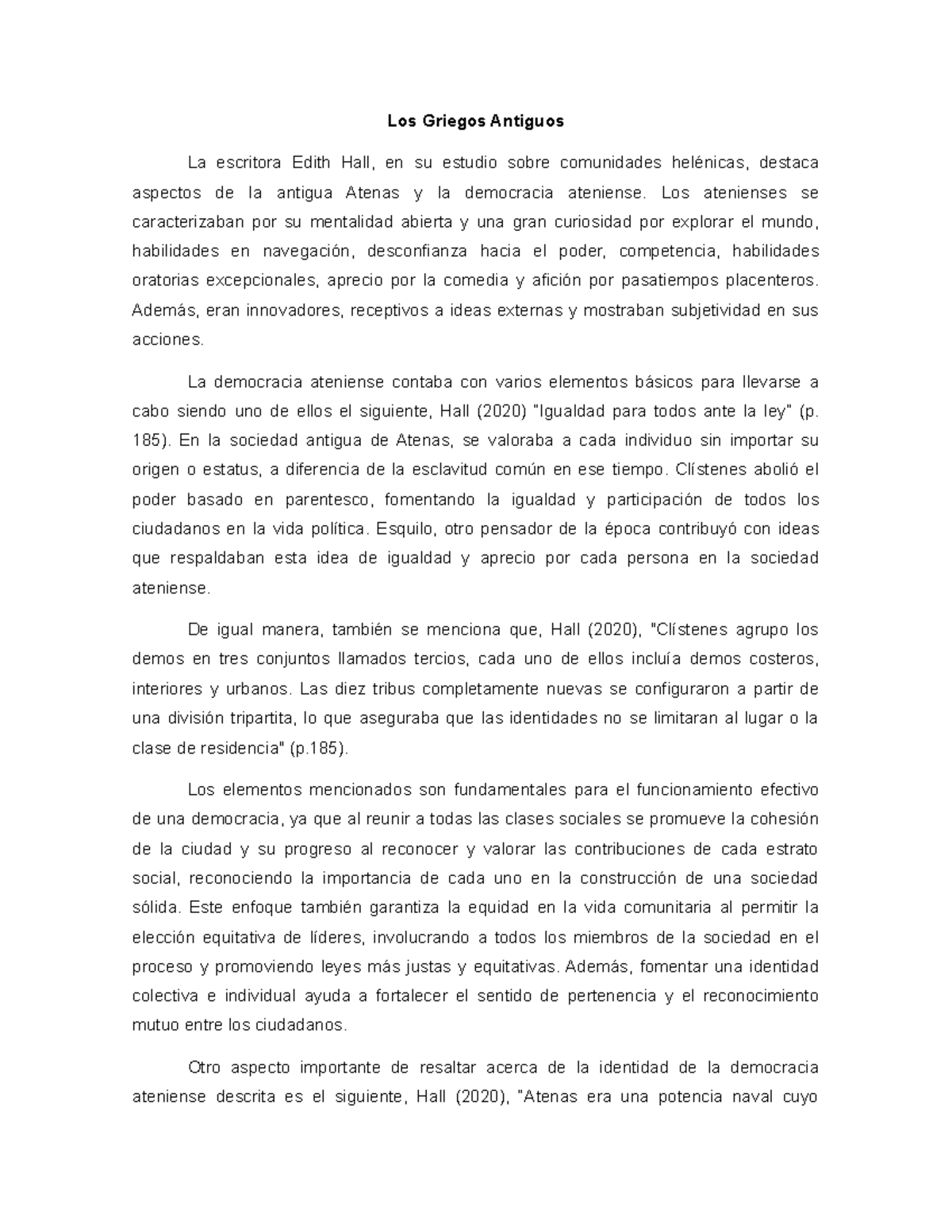 JJ - Análisis de la Democracia Ateniense y su Identidad Sociopolítica ...