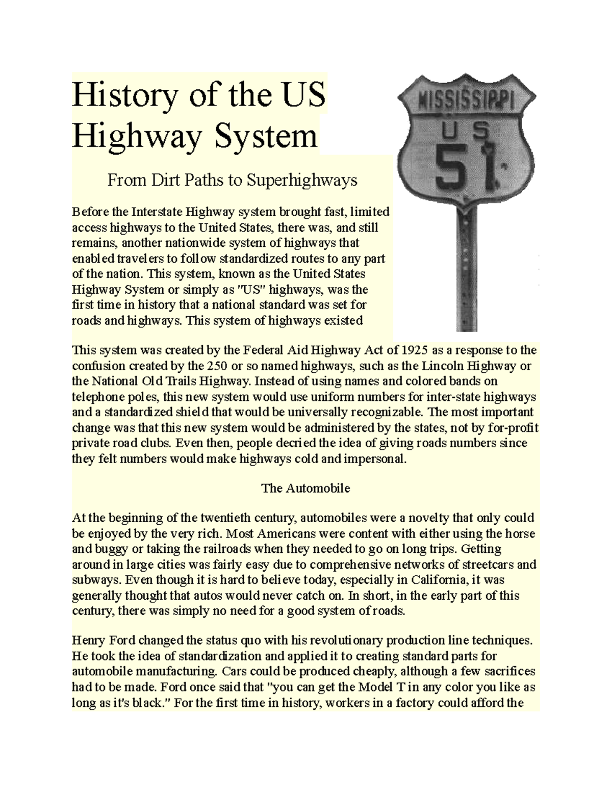 History of the US Highway System: From Dirt Paths to Superhighways ...