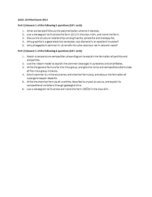 Geol 224 Lab 1 2023 - Miller indices - SYMMETRY OF MINERALS In this ...