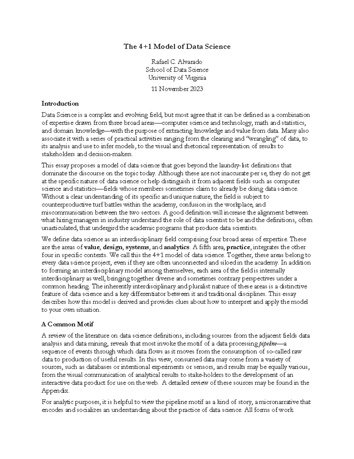 Model of Data Science: An Interdisciplinary Approach (DATS 101) - Studocu