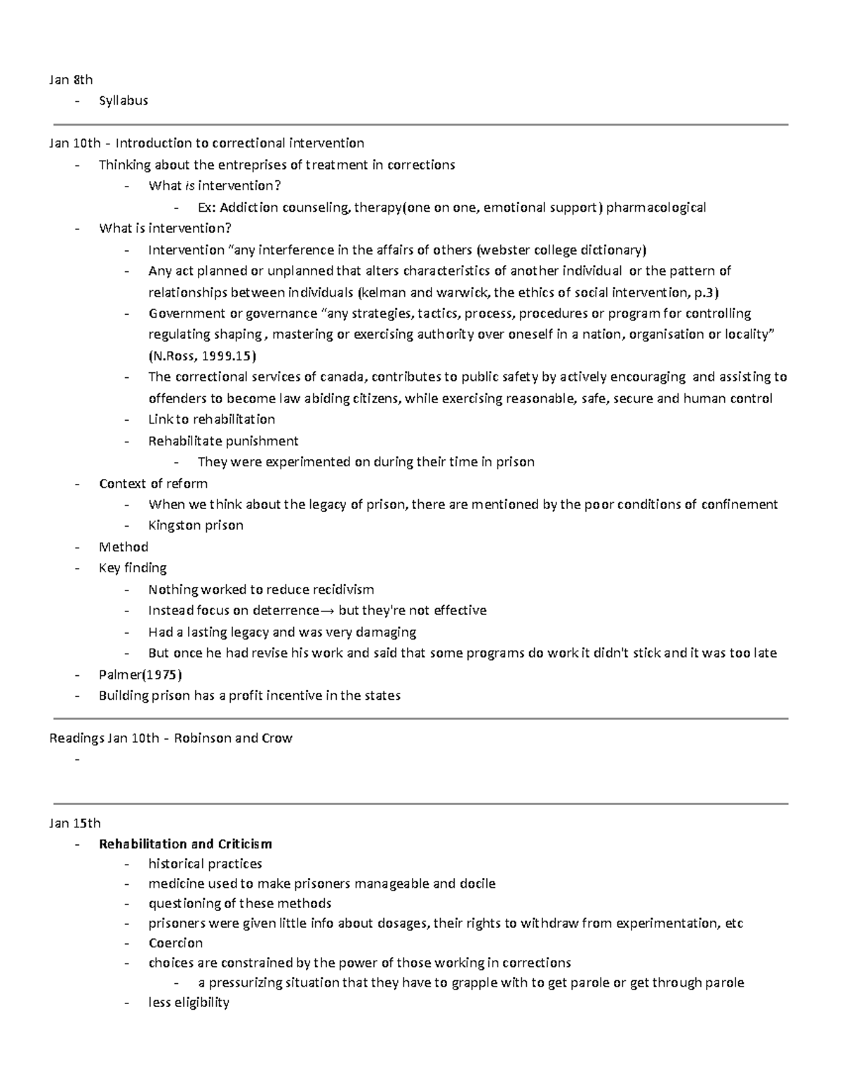 CRM2315: Introduction to Correctional Interventions and Rehabilitation ...