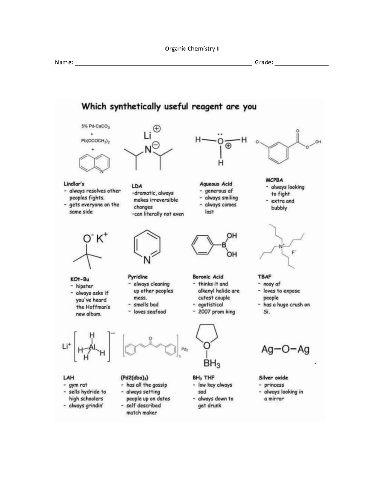 Organic Chemistry II Test 3 - Organic Chemistry II Name: - Studocu
