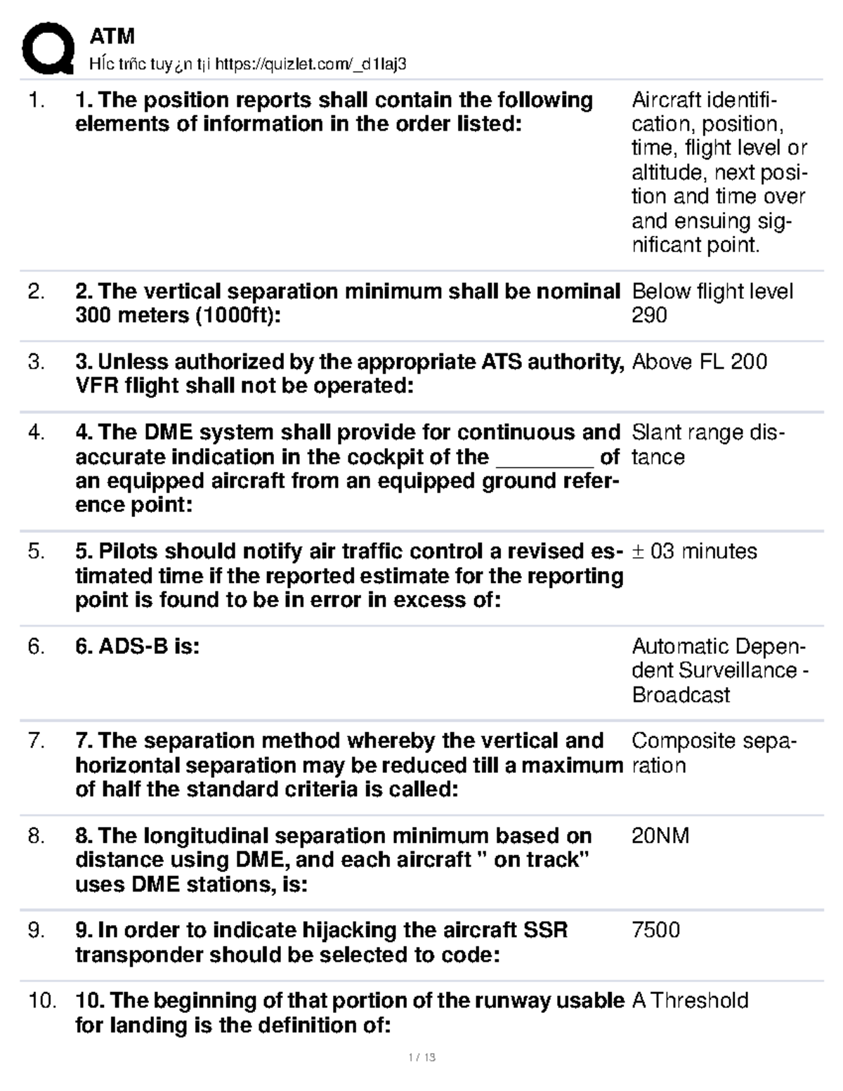 ATM 1 - Air Traffic Control Procedures and Regulations - Studocu