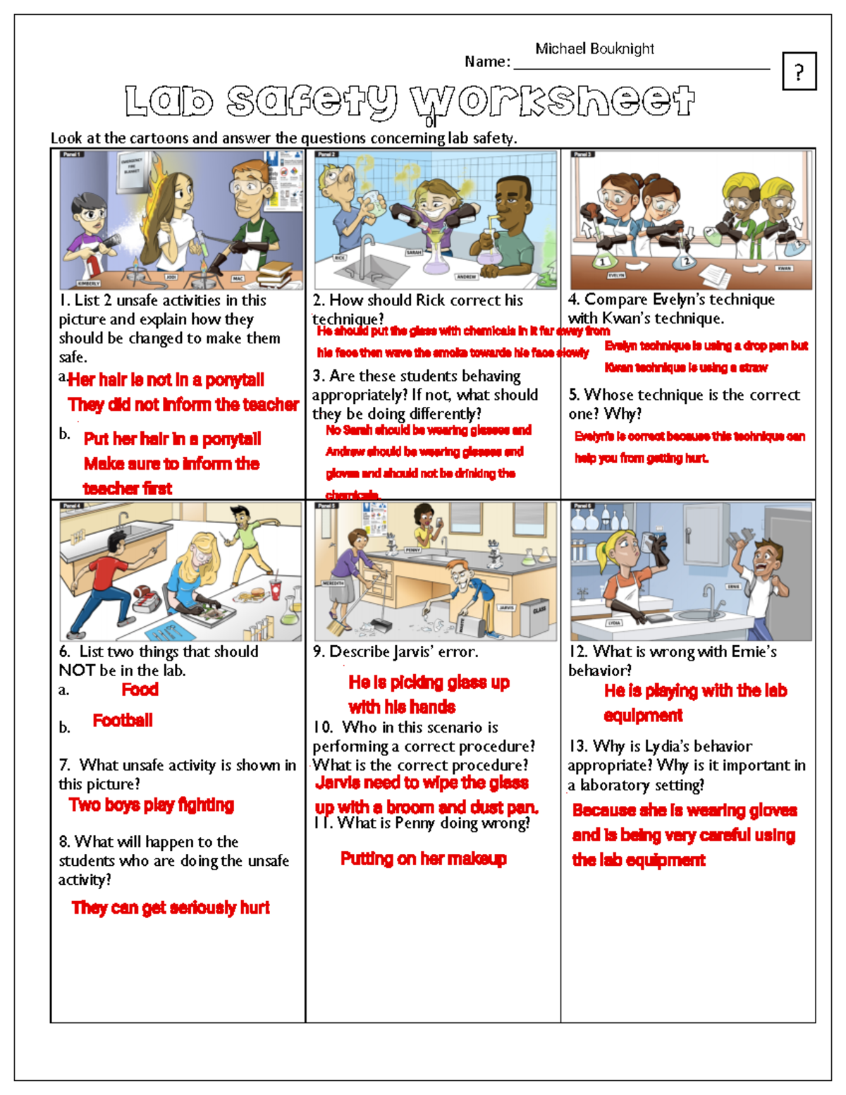 Kami Export - Michael Bouknight - lab safety worksheet - Name