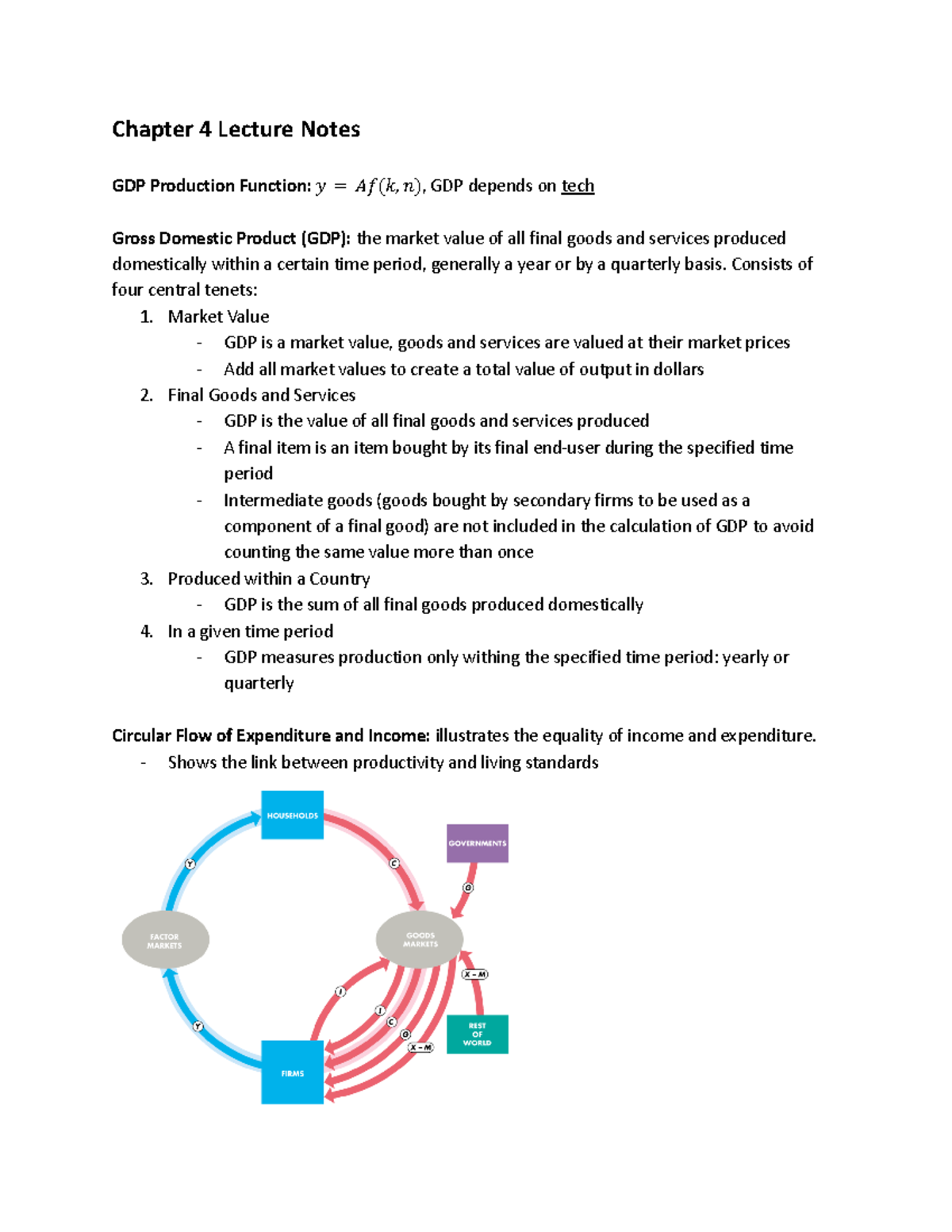 Chapter 4 Lecture Notes: Understanding GDP and Circular Flow Dynamics ...