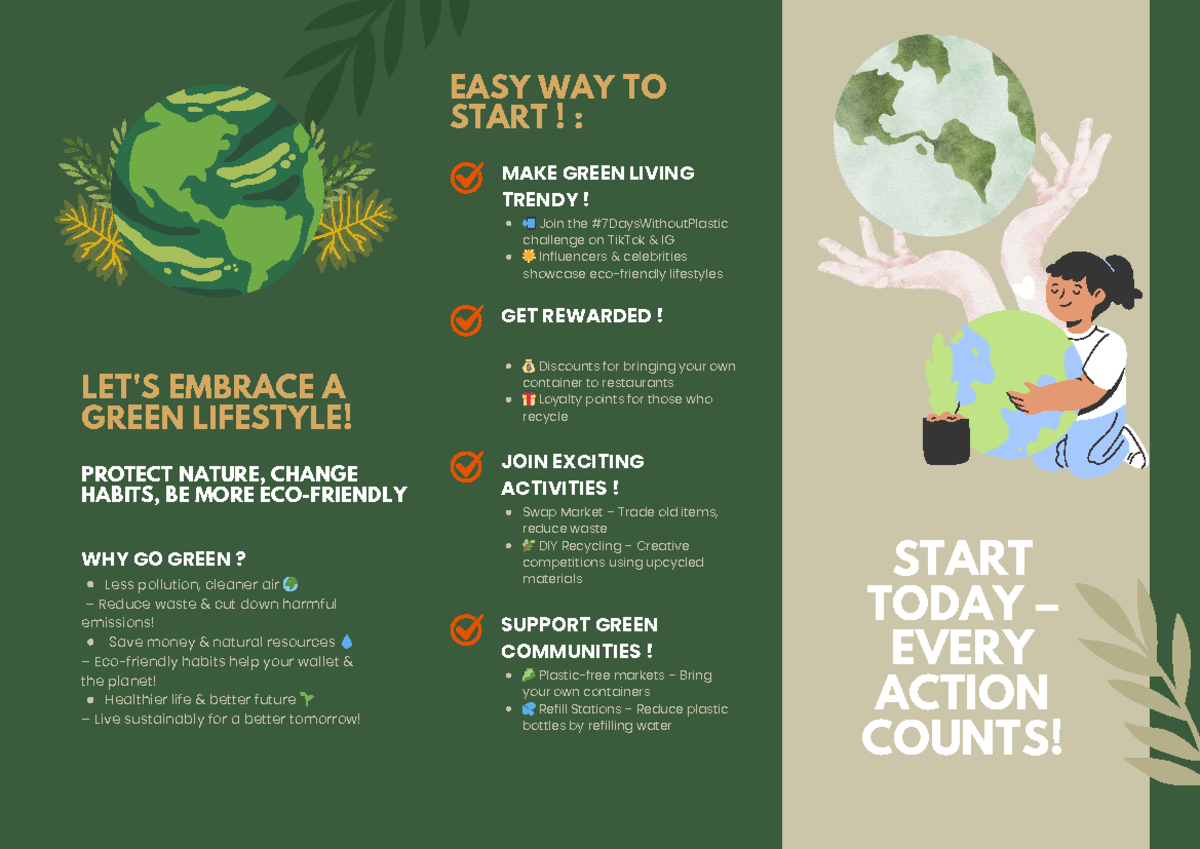 ECO 101: Embrace Green Living - Join the Trendy Challenge! - Studocu