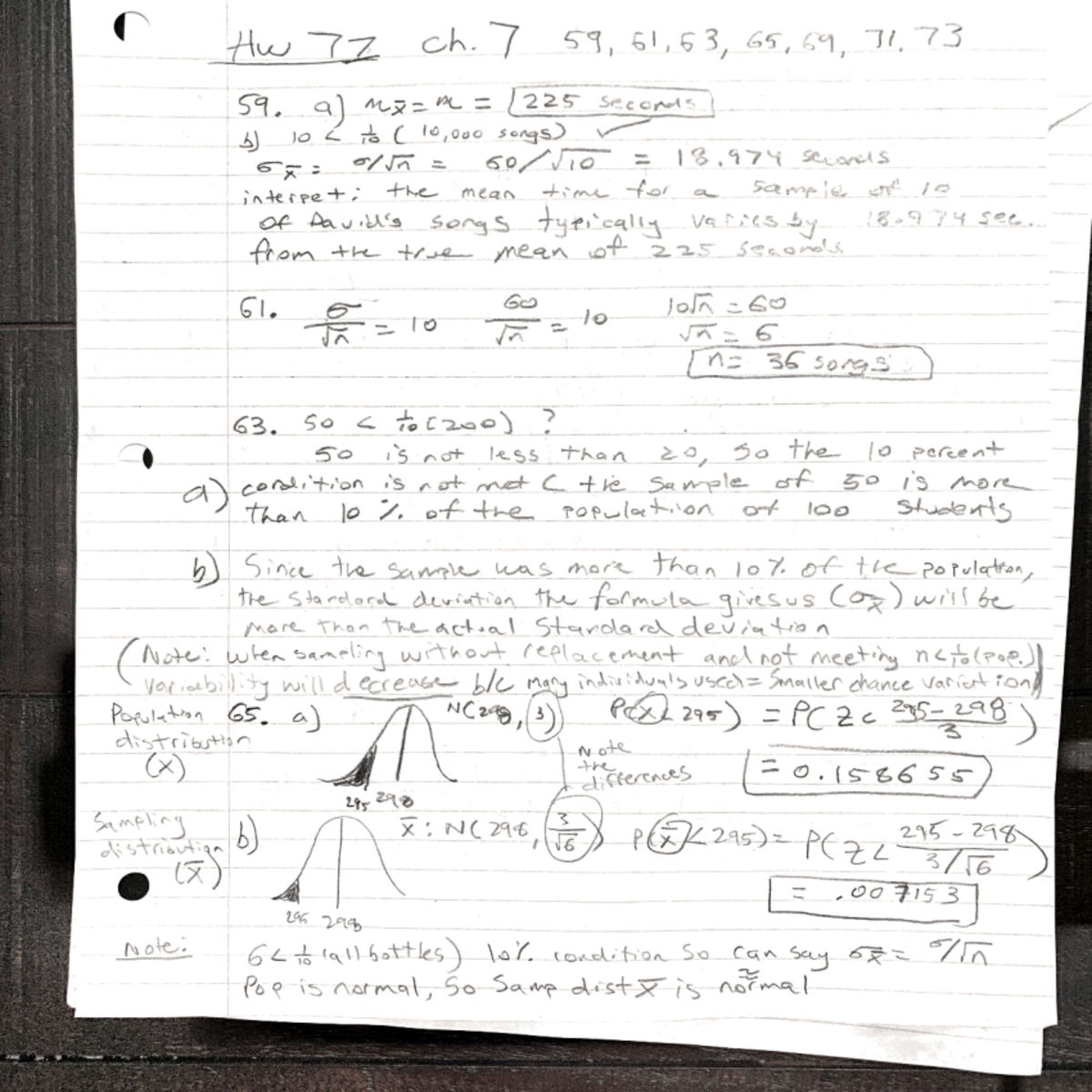 Hw #77 Key - Ch. 7 Problems 59, 61, 63, 65, 69, 71, 73 - Studocu