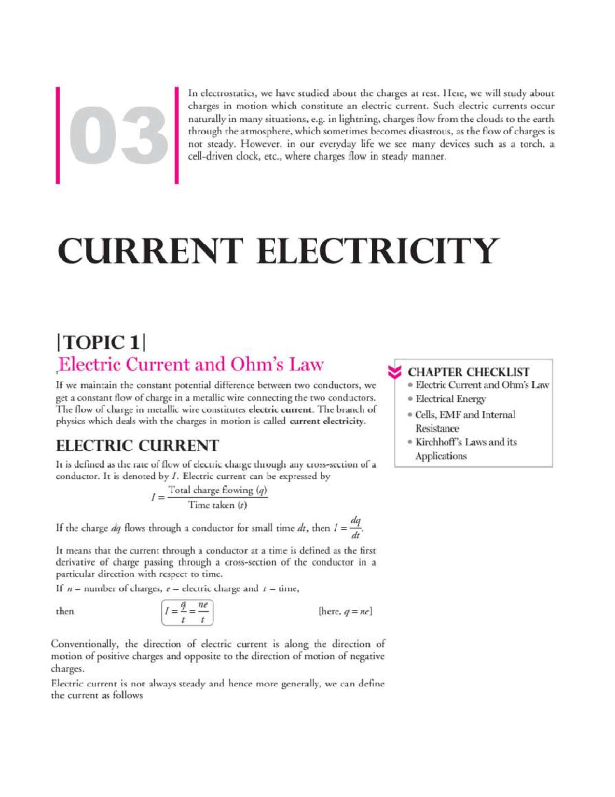 Current Electricity Notes - PHYS 101 - Studocu