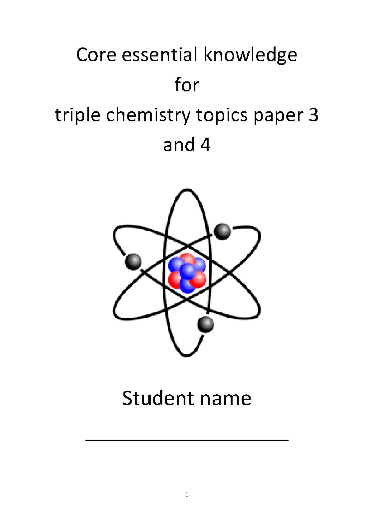 Triple Chemistry Paper 3 & 4 Study Guide - Core essential knowledge for ...