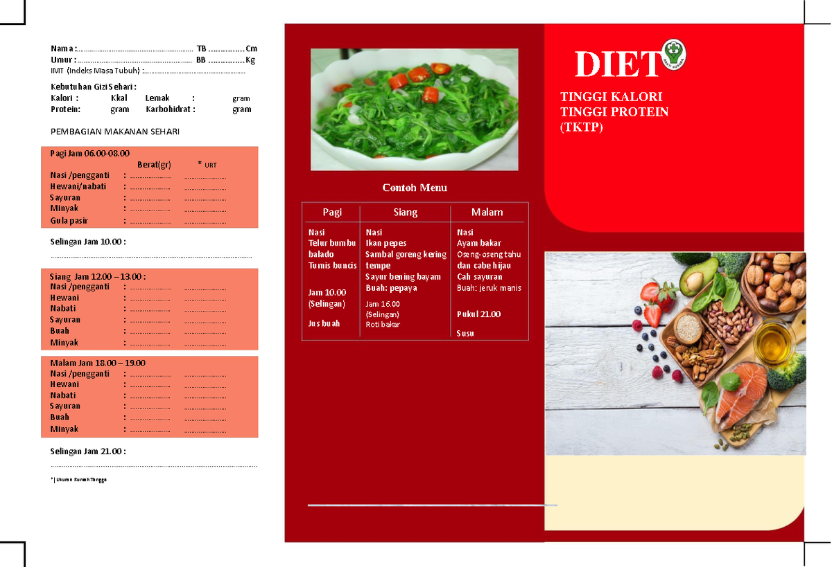 Diet Tinggi Kalori & Protein (TKTP) untuk Kebutuhan Gizi Sehari - Studocu