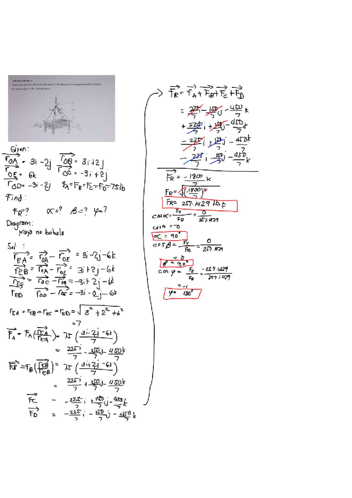 PSET 1 - Resultant Force Analysis in 3D Coordinates - Studocu